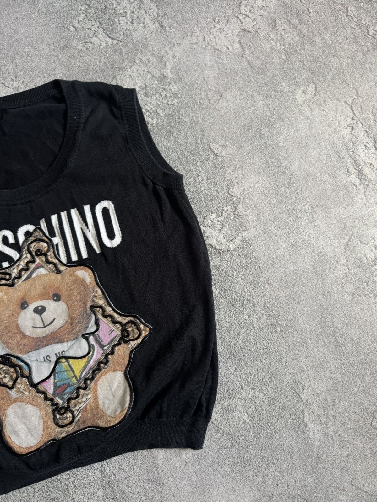 Moschino Mischino I42/D36/F38/USA8 big logo bear 🐻 knitwear vest Size M / US 6-8 / IT 42-44 - 6 Thumbnail