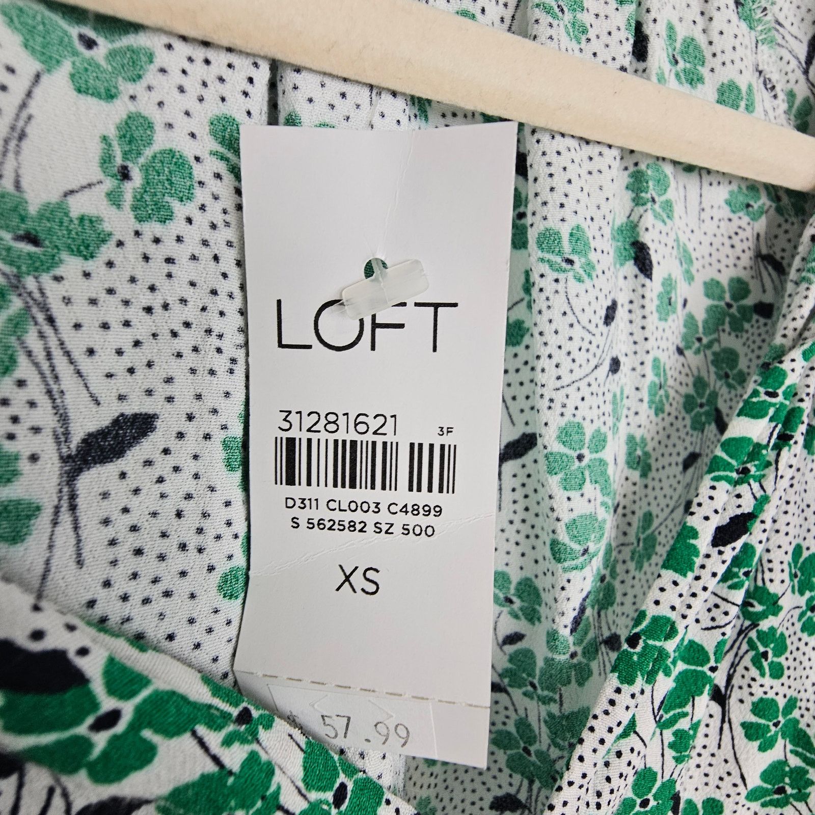 Loft Loft Womens Floral Print Tunic Size XS Smocked Cuffs Cottage Size XS / US 0-2 / IT 36-38 - 8 Thumbnail