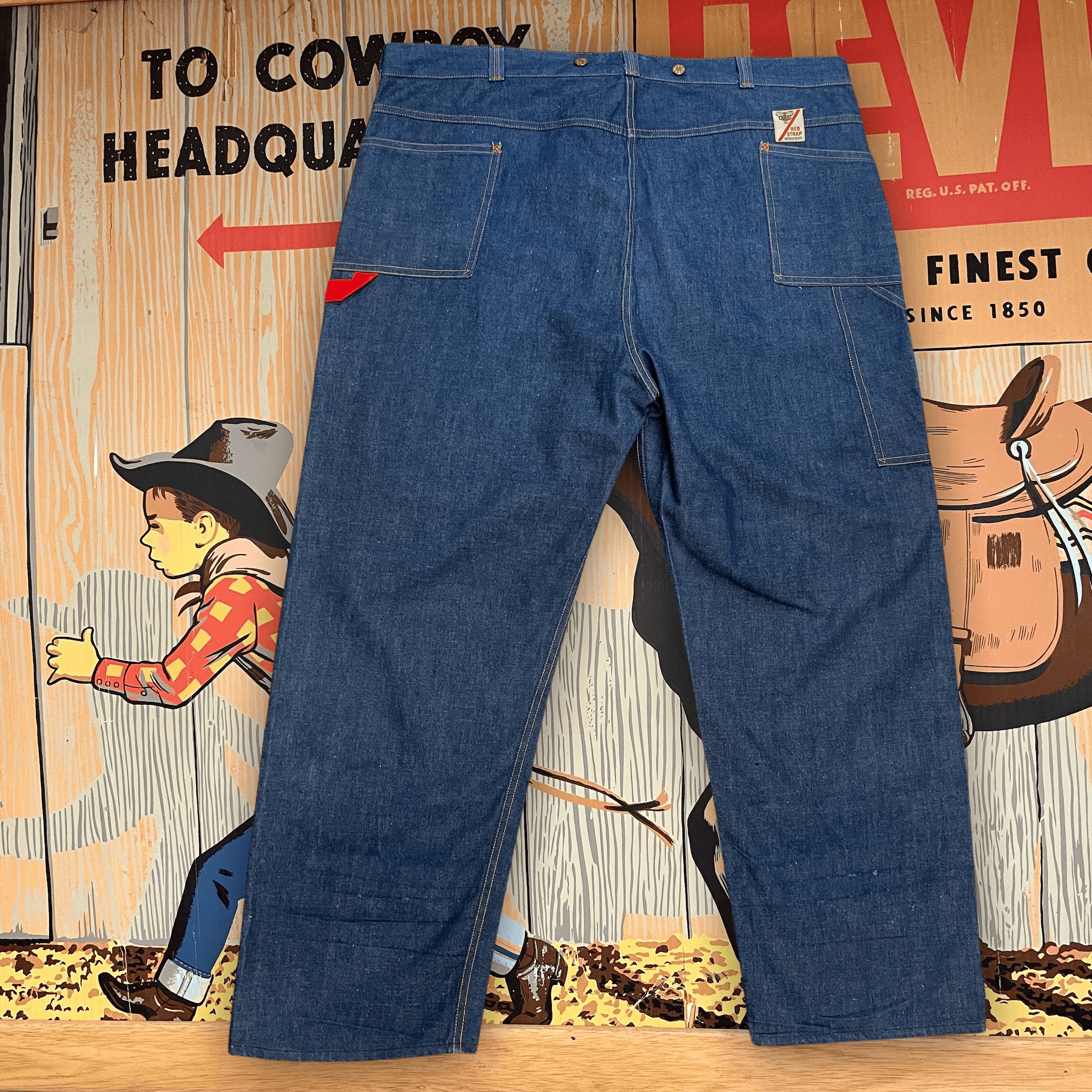 Other 1950s GWG "Red Strap" Snobak Denim Union Made In Canada Vintage Worker Jeans Size 47" Size US 32 / EU 48 - 2 Thumbnail