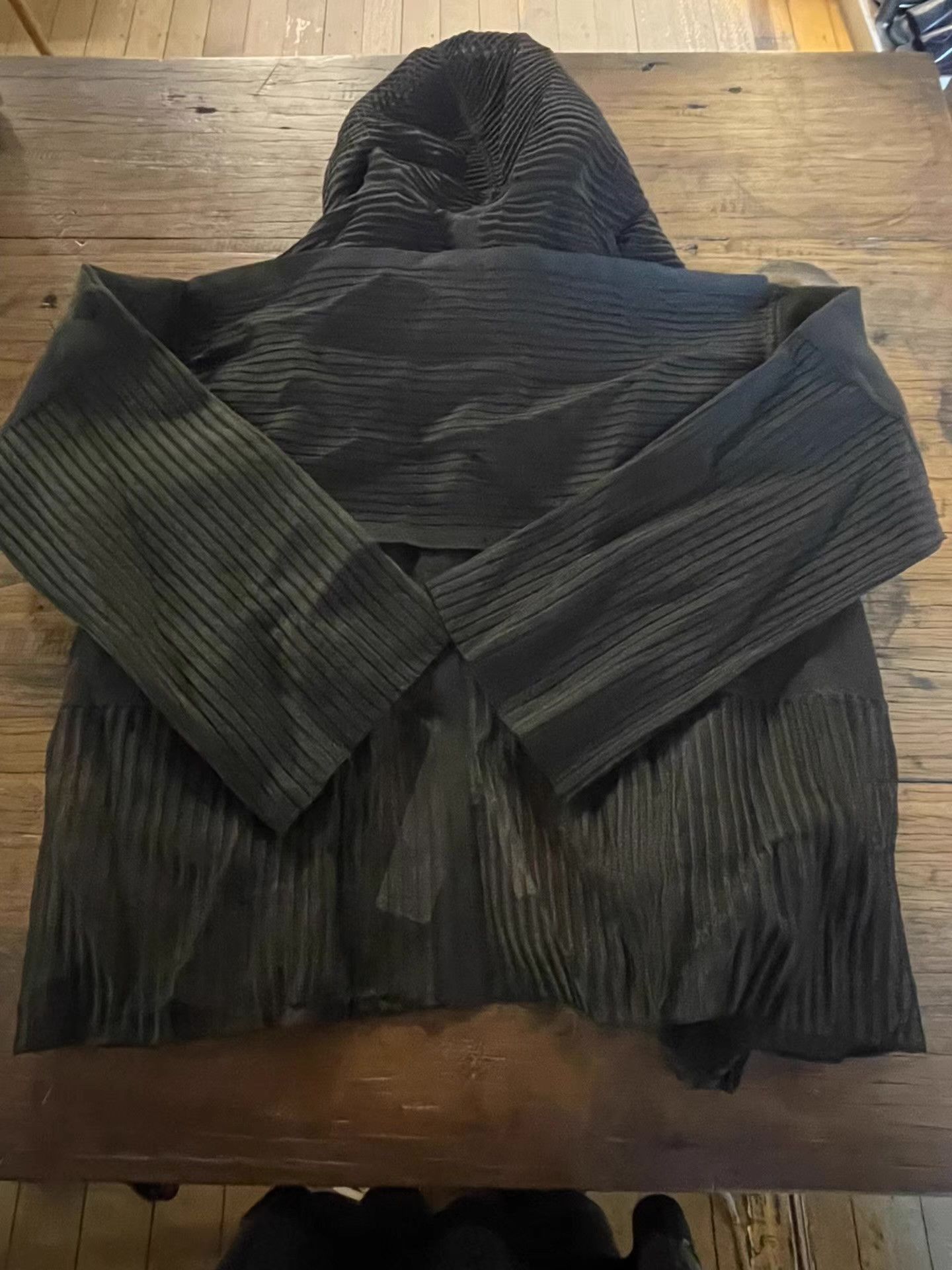 Rick Owens Rick Owens 17SS Pleated Sheer Tulle Hooded Cardigan Ｑ25 Size M / US 6-8 / IT 42-44 - 2 Thumbnail