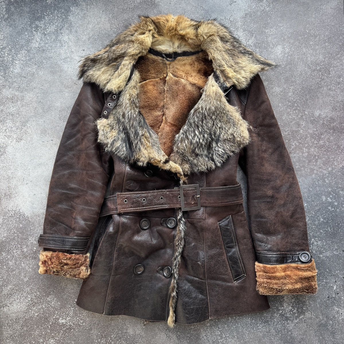 Japanese Brand Vintage Real Leather Real Fur Sheepskin Coat Size M / US 6-8 / IT 42-44 - 2 Thumbnail