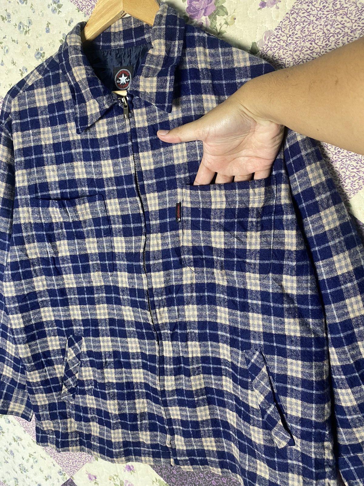 Converse × Flannel Vintage Converse All Star Rayon + Wool Zipper Flannel Size US M / EU 48-50 / 2 - 4 Thumbnail