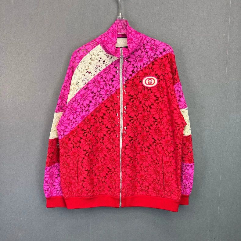 Gucci GucciRose-red hollow embroidered logo jacket 2503-Nextarrow Size US M / EU 48-50 / 2 - 1 Thumbnail