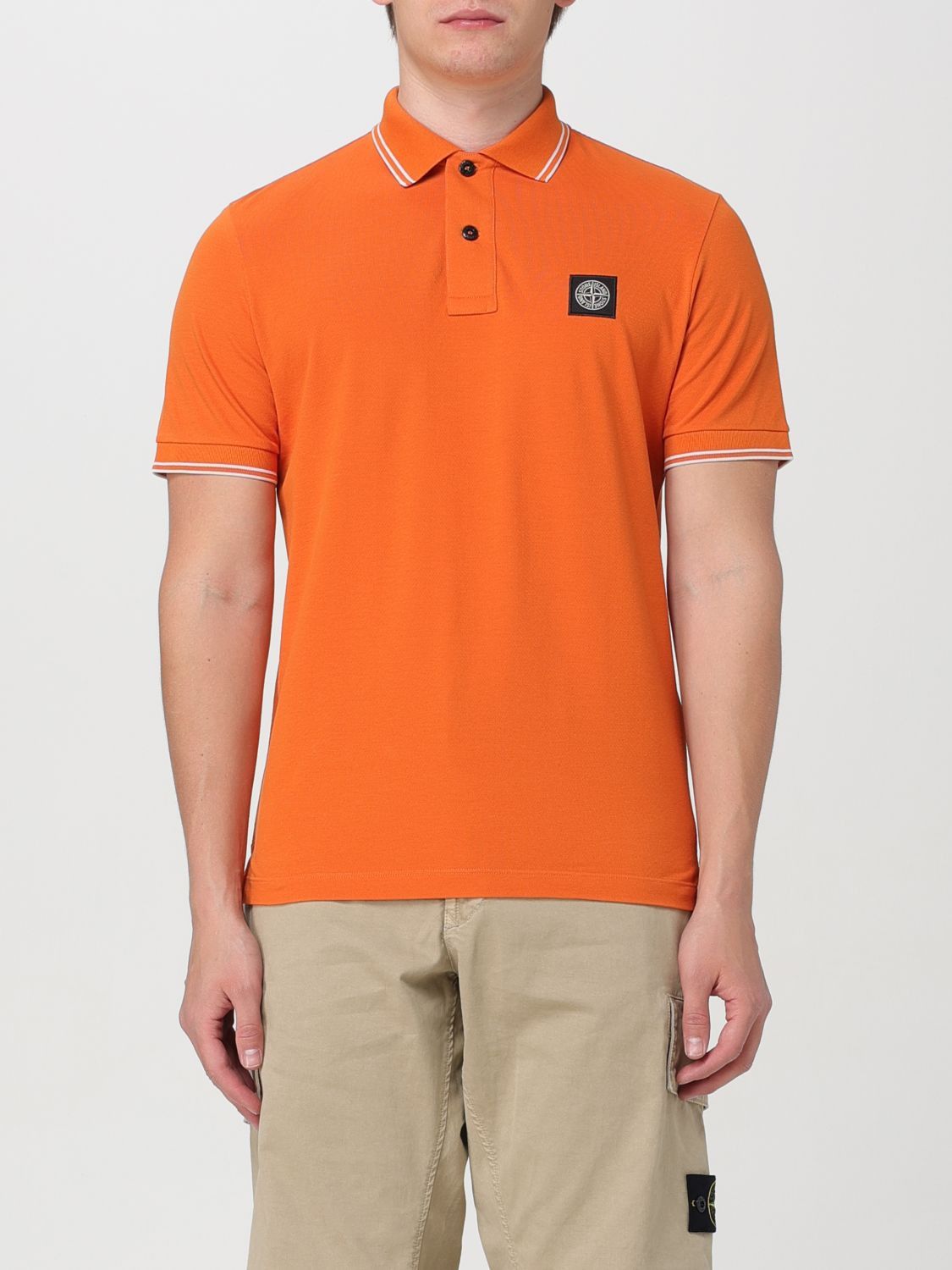 image of Stone Island Polo Shirt Men Orange (Size Small)