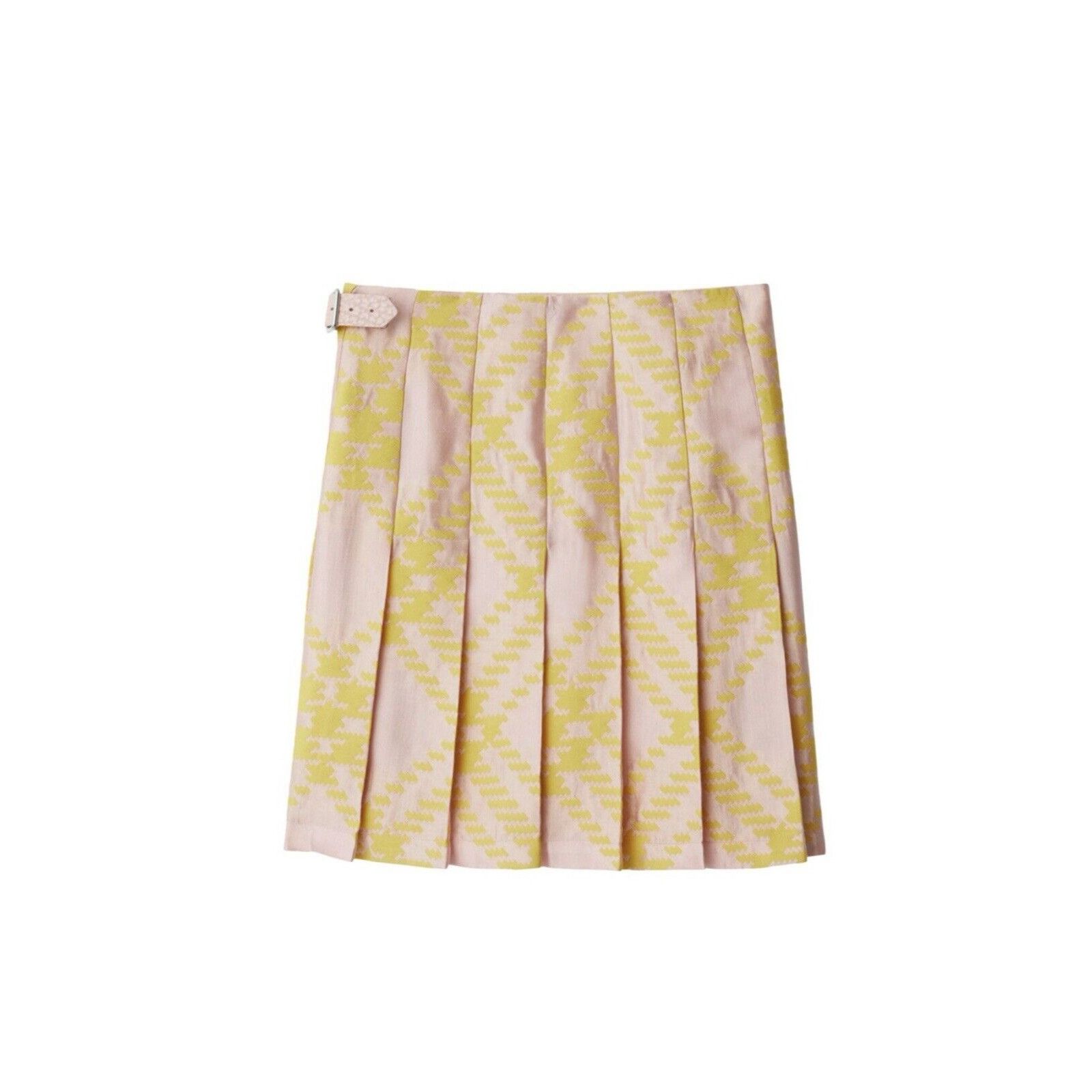Burberry Burberry Check Pleated Kilt Silk Beautiful Pink Yellow Size Size 27" / US 4 / IT 40 - 2 Thumbnail