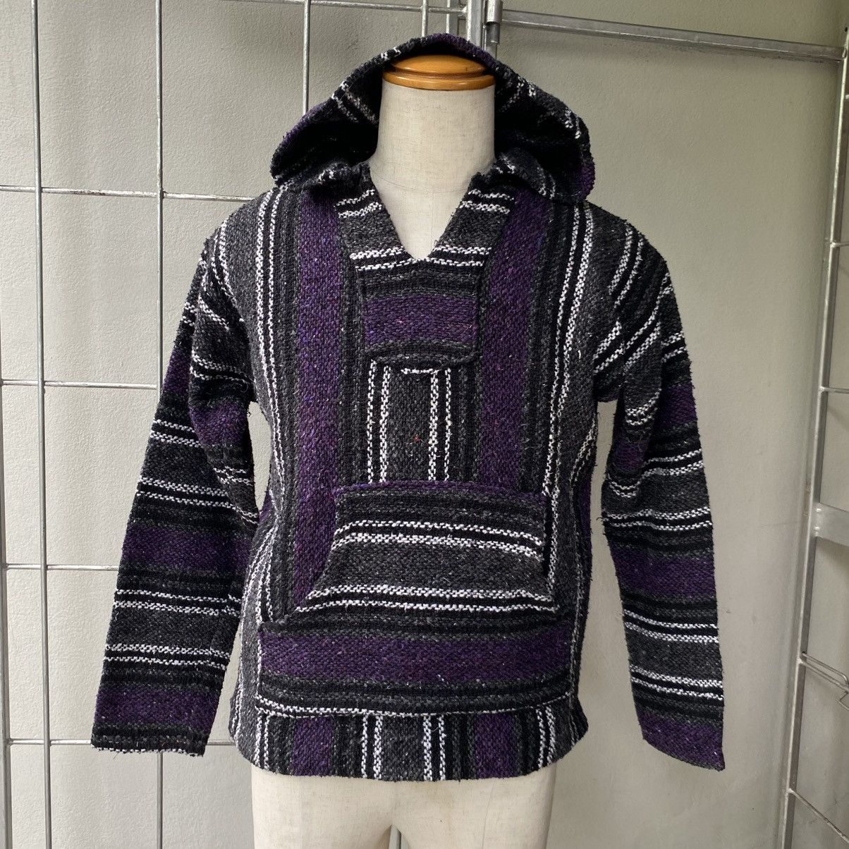 Vintage Black & Purple Striped Baja Hoodie Size US M / EU 48-50 / 2 - 16 Thumbnail