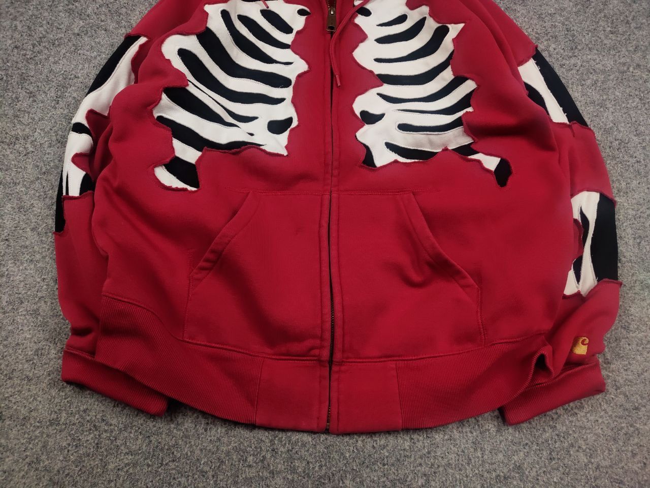 Carhartt Vintage Carhartt Skeleton Red Fit Zip hooded chase jacket Size US L / EU 52-54 / 3 - 6 Thumbnail