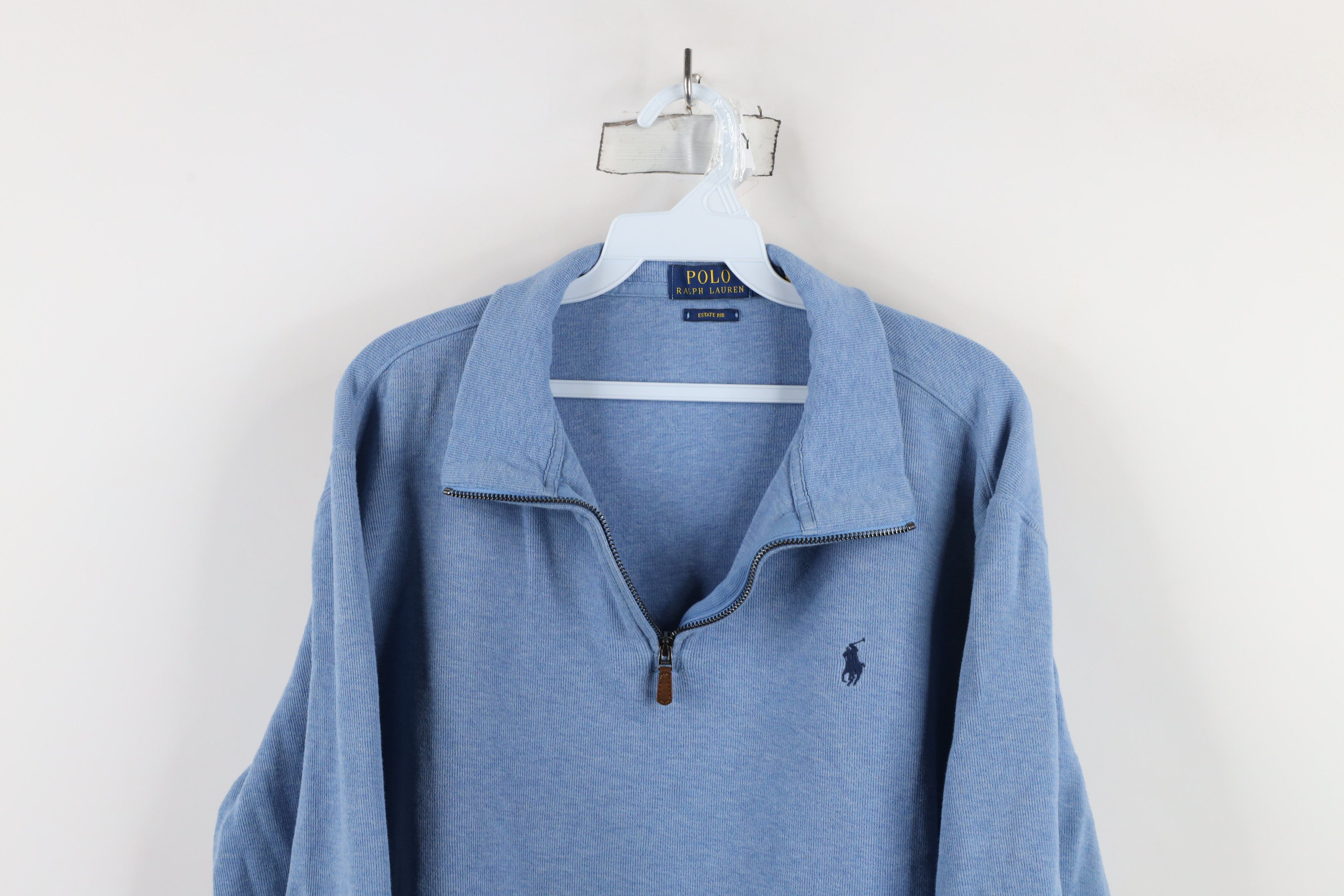 Ralph Lauren × Vintage Vintage Ralph Lauren Rib Cotton Ribbed Knit Half Zip Sweater Size US L / EU 52-54 / 3 - 2 Thumbnail