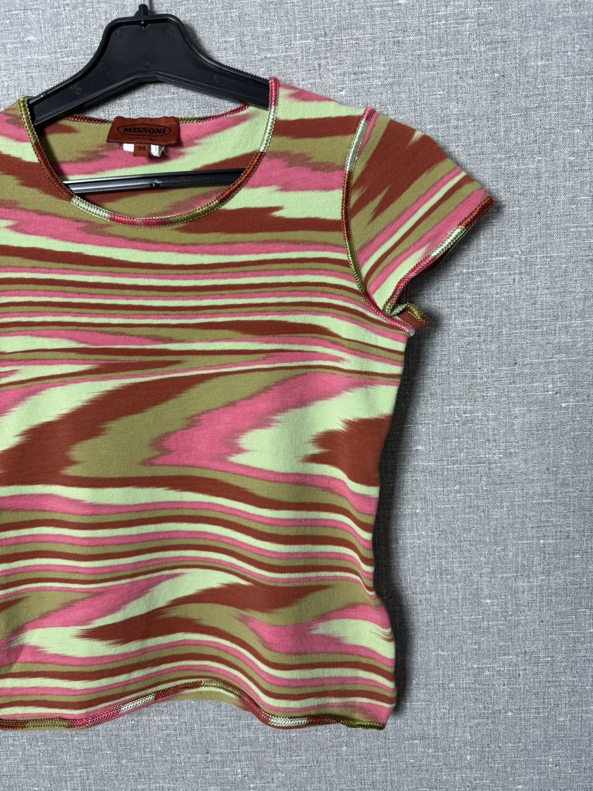 Missoni Missoni Multicolor Wave Stripe Knit Top Ribbed Fitted Tee Size XS / US 0-2 / IT 36-38 - 4 Thumbnail