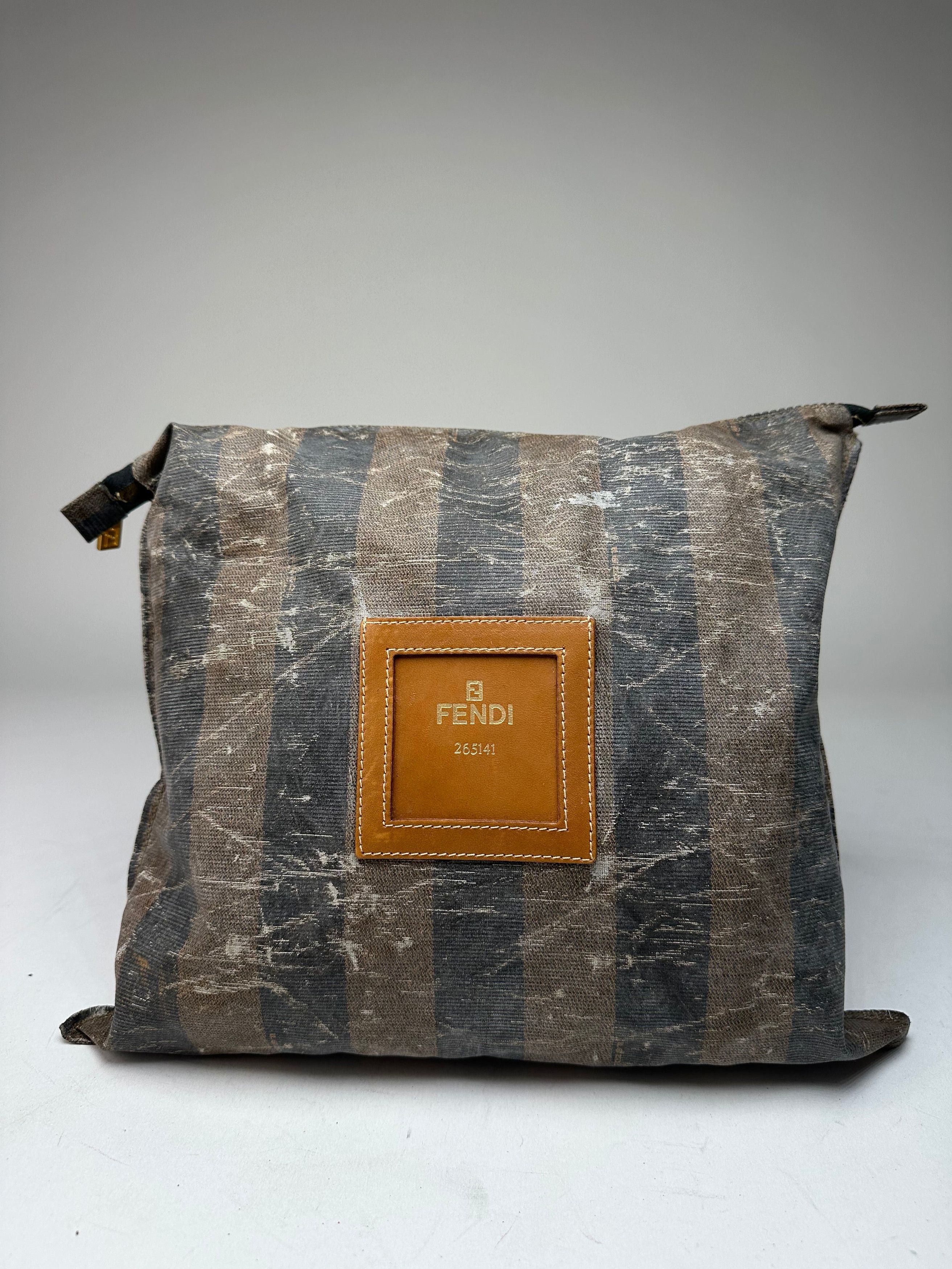 Fendi Vintage Striped Mini Bag Brown Black Size ONE SIZE - 1 Thumbnail