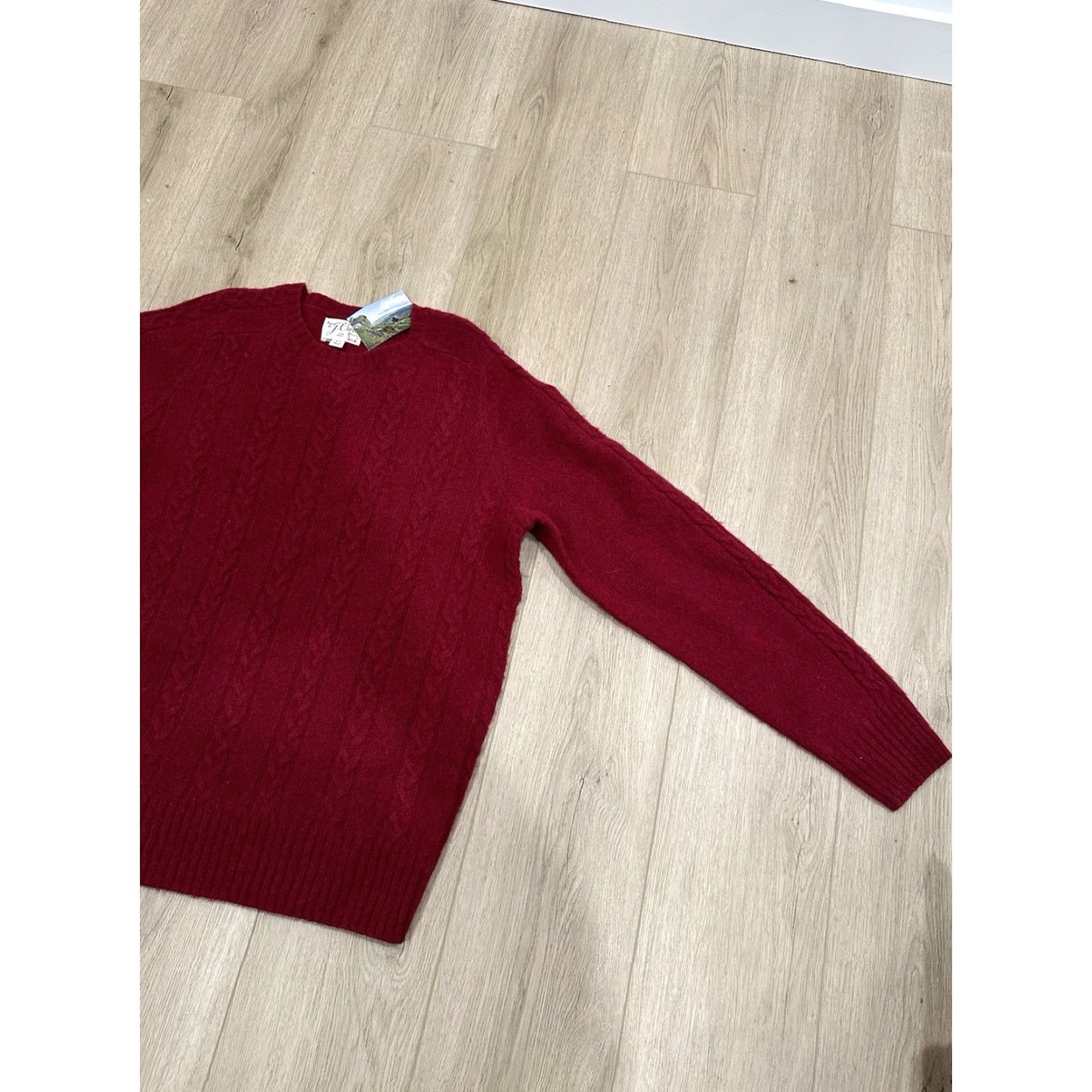 J.Crew NWT J.Crew Cable Wool Crewneck Sweater RED XL Men Catholics? Size US XL / EU 56 / 4 - 2 Thumbnail