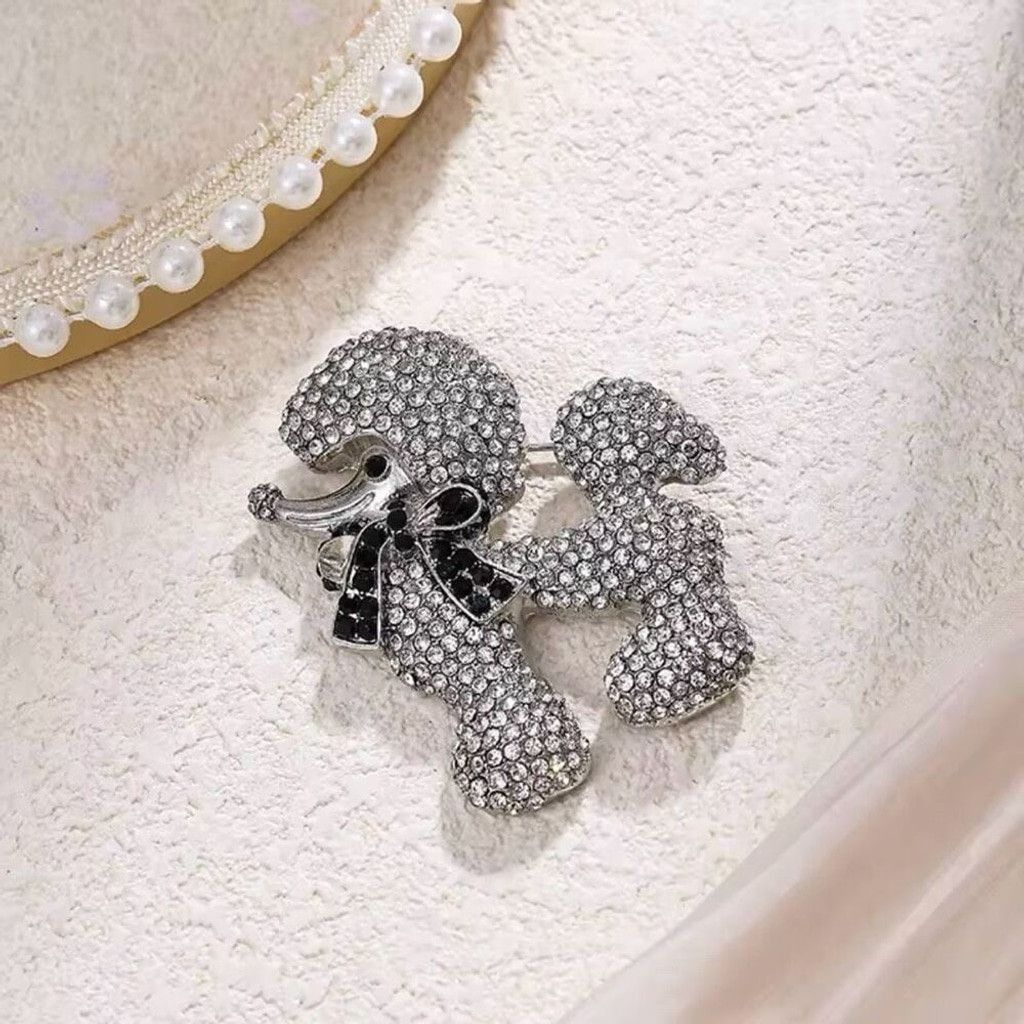 Other Rhinestone Silver Poodle Brooch Size ONE SIZE - 2 Thumbnail