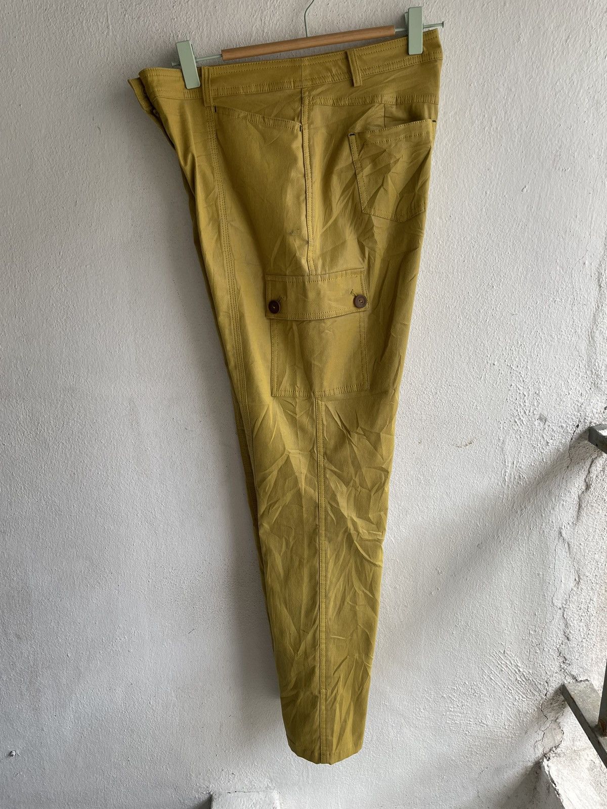 Designer × Japanese Brand Retro Christian Aujard Glossy mustard cargo wax pants Size 29" - 8 Thumbnail