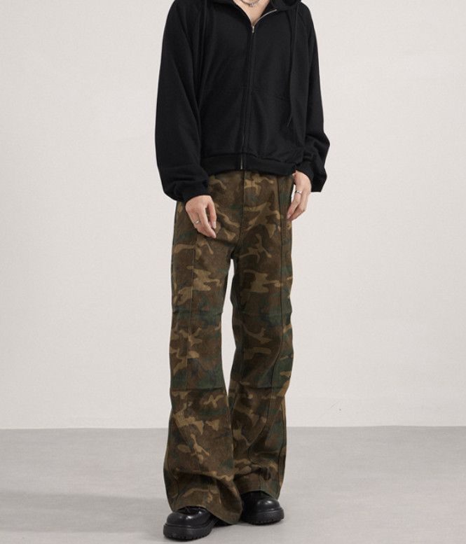 Japanese Brand Men's Loose-fitting Flared Camouflage Cargo Pants y2k Size US 32 / EU 48 - 2 Thumbnail
