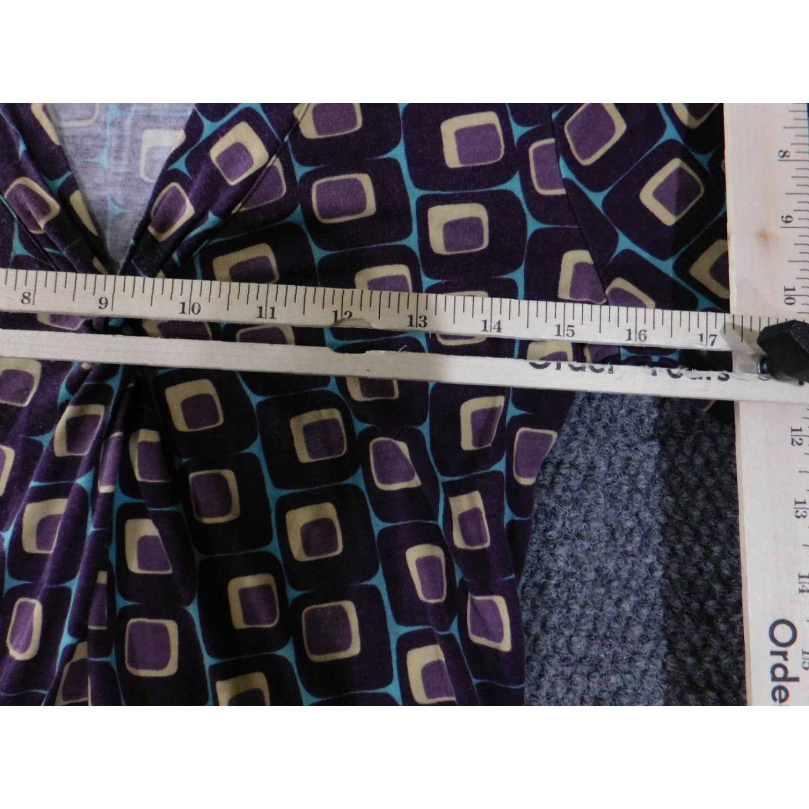 Boden Boden Dress Womens US 6 Purple Geometric Retro Mod Print Long Sleeve Lyocell Size M / US 6-8 / IT 42-44 - 7 Thumbnail