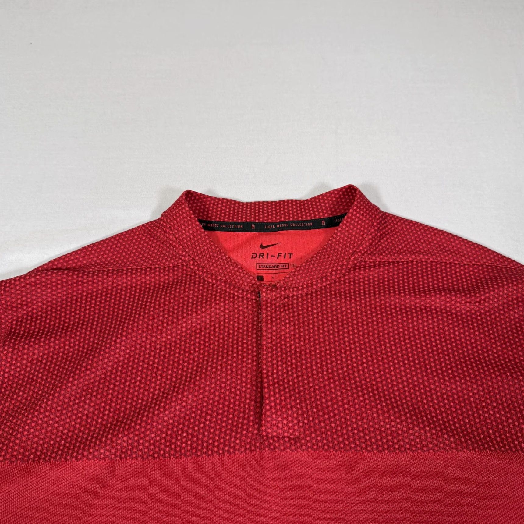 Nike Nike Tiger Woods Polo Shirt Mens Large Red Dri-Fit Performance Golf Mock Neck 1/4 Zip Breathable Moisture Wicking Quick Dry Size US L / EU 52-54 / 3 - 2 Thumbnail