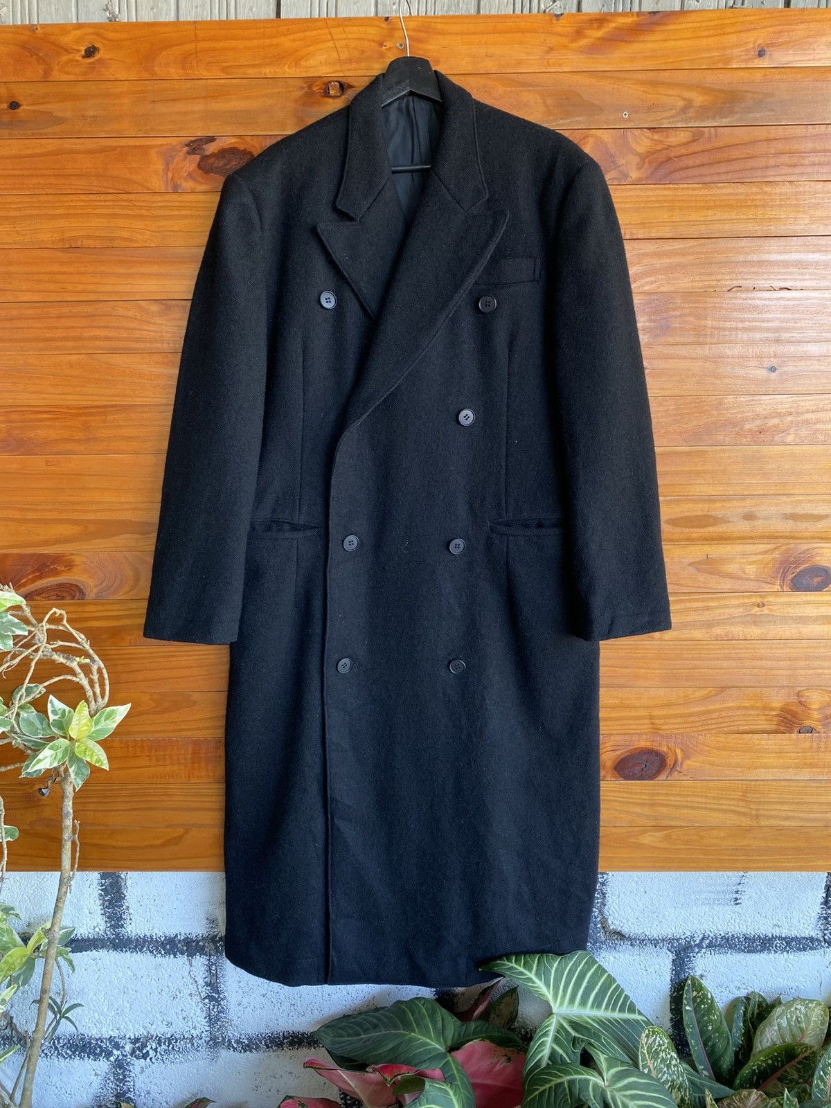 Y's Y’s Yohji Yamamoto Black Double-Breasted Wool Long Coat Size US L / EU 52-54 / 3 - 3 Thumbnail