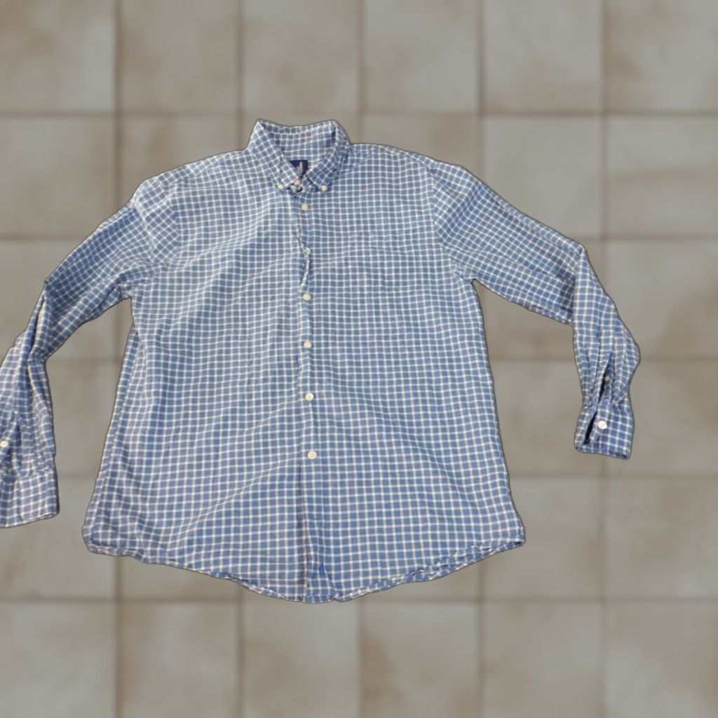 johnnie-O johnnie-O Shirt Mens Large Blue Plaid Button-Up Casual Beach Surfing Size US L / EU 52-54 / 3 - 1 Thumbnail