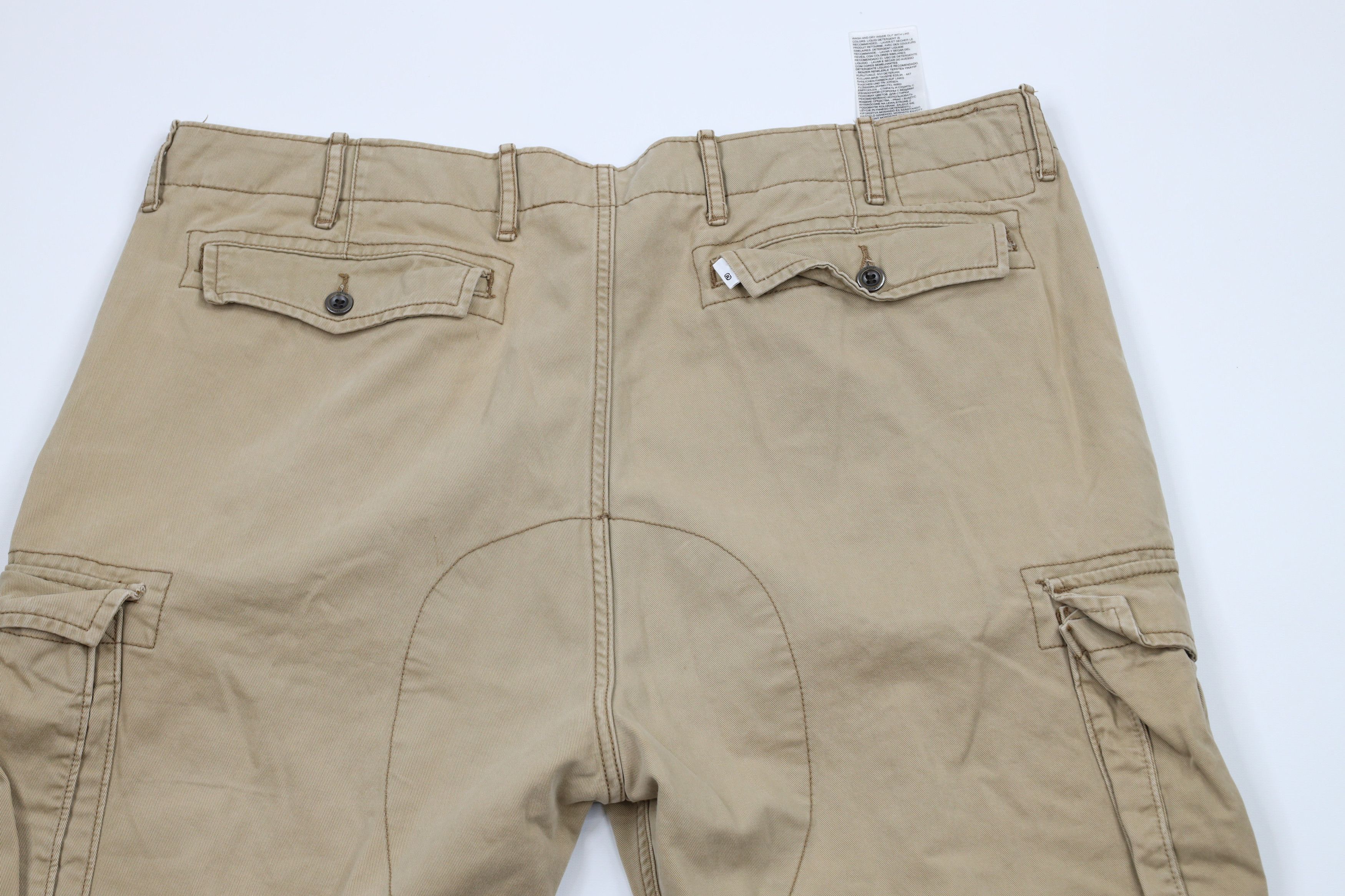 Levi's × Vintage Vintage Y2K Levis Baggy Wide Leg Cargo Pants Beige Cotton Size 40 - 11 Thumbnail