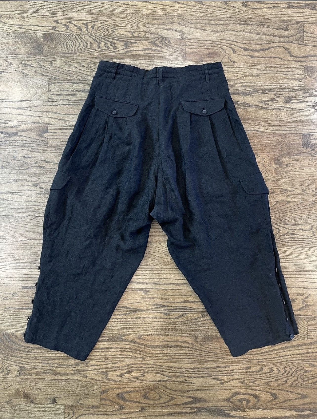 Yohji Yamamoto Yohji Yamamoto SS21 Lace-Up Cropped Trousers HD-P47-303 Size US 33 - 2 Thumbnail