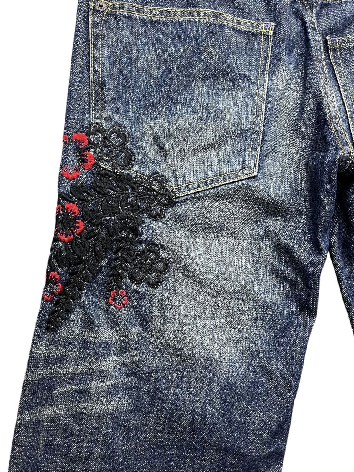 Takeo Kikuchi 🔥90’s TAKEO KIKUCHI Art Embroidery Flower Karakuri Tamashi Size US 29 - 9 Thumbnail