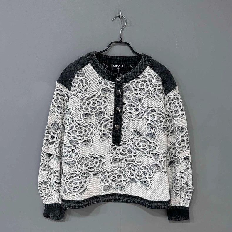 Chanel Chanel Waterfall series camellia top long sleeves Size XXS / US 00 / IT 34 - 1 Thumbnail