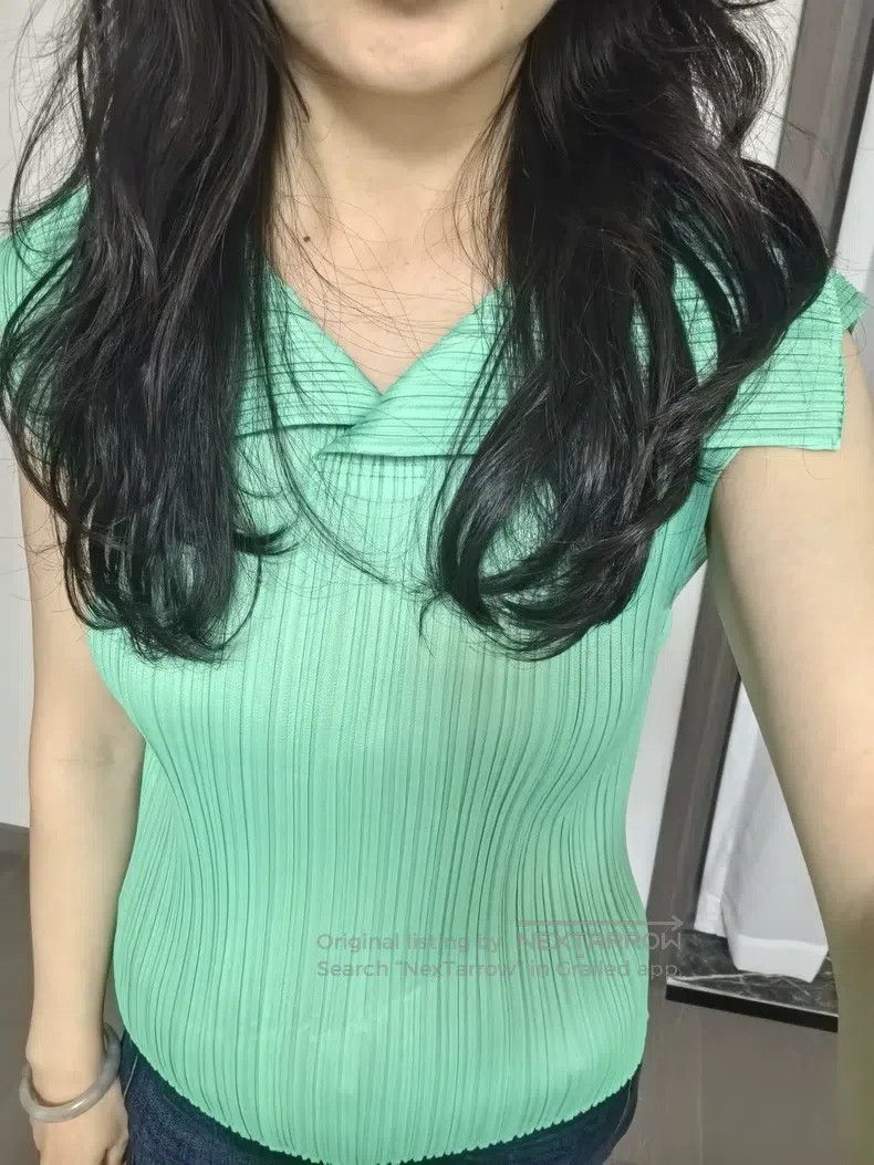 Issey Miyake Issey Miyake Green short-sleeve Size L / US 10 / IT 46 - 2 Thumbnail