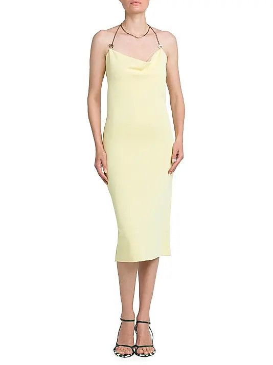 Bottega Veneta o1y0725 Midi Dress in Pastel Yellow Size S / US 4 / IT 40 - 4 Thumbnail