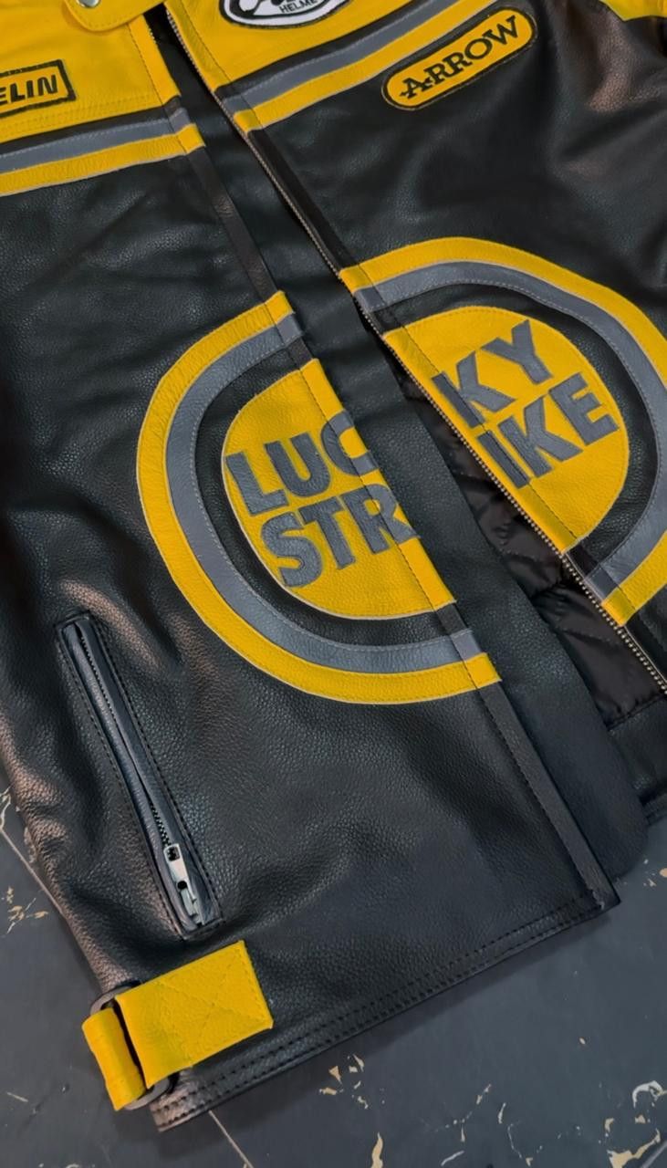 Vintage Vintage Lucky Strike Leather Jacket Size US M / EU 48-50 / 2 - 5 Thumbnail