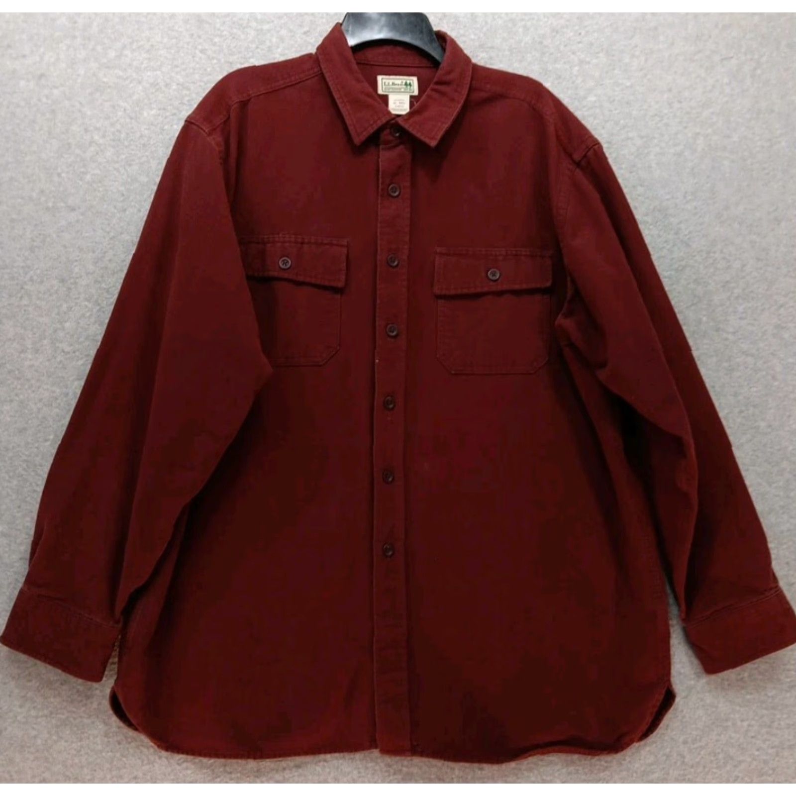 Vintage VINTAGE L.L. Bean Shirt Mens XL Red Heavyweight Chamois Knit Button-Up Casual Travel Classic Outdoors Size US XL / EU 56 / 4 - 2 Thumbnail