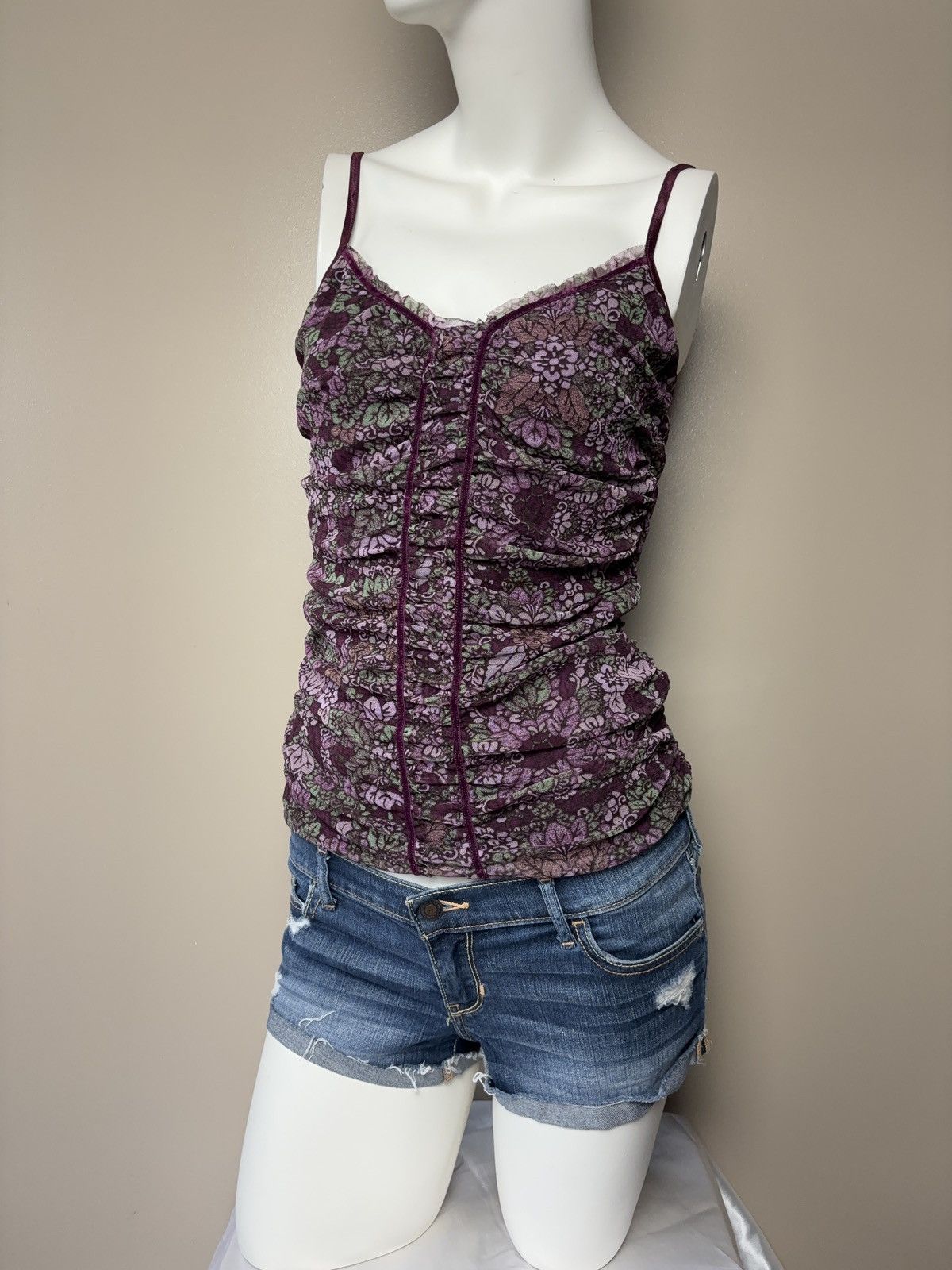 Vintage Mesh floral vintage ruffles tank top Size M / US 6-8 / IT 42-44 - 1 Thumbnail