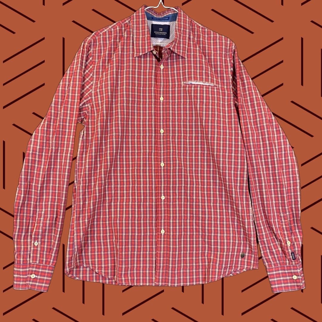 Scotch & Soda SCOTCH & SODA Tokyo Toujours Mens L Shirt Collared Checkered Pocketed Multicolor 100% Cotton Regular Size US L / EU 52-54 / 3 - 1 Thumbnail