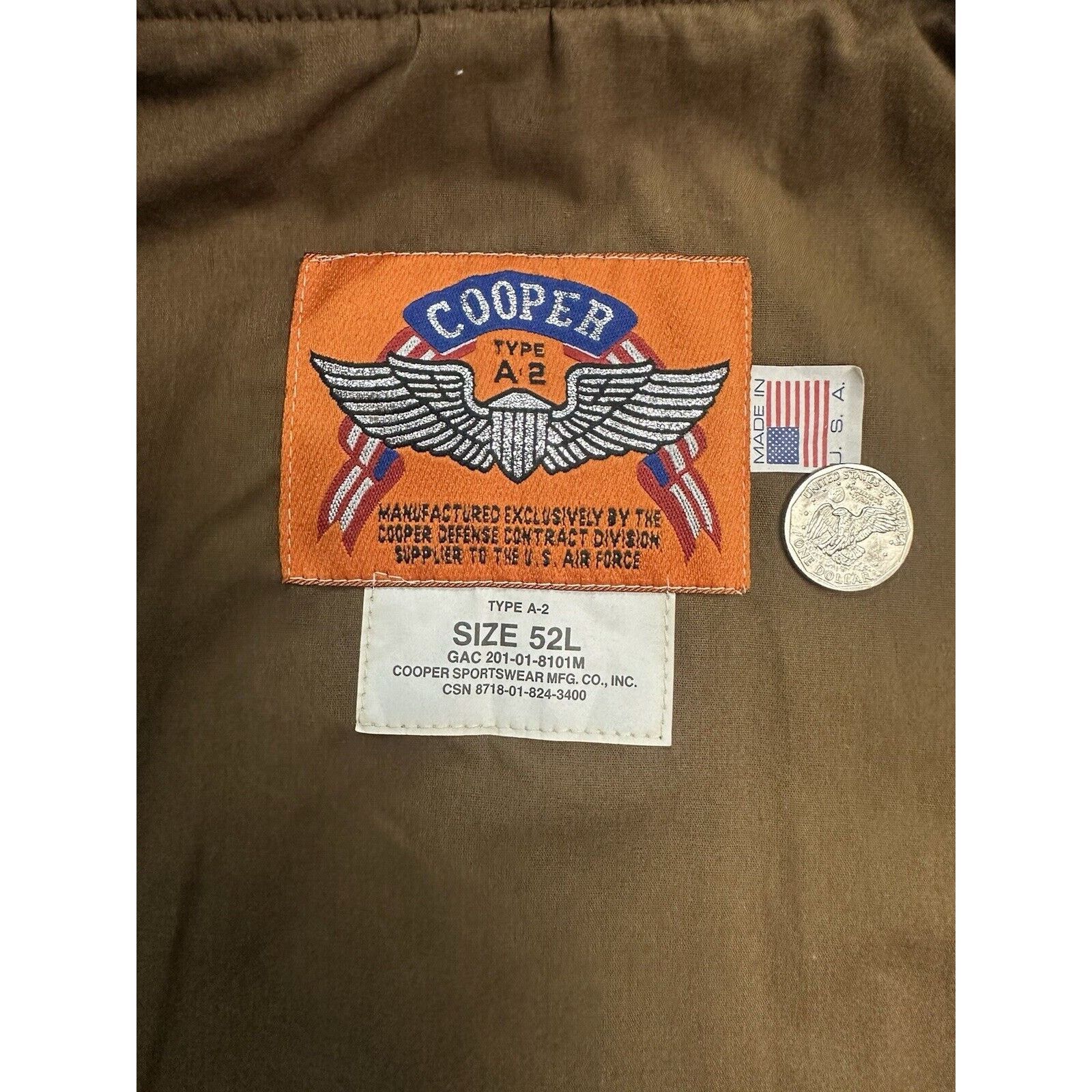 Cooper Vintage Cooper Wings Cast & Crew A2 Flight Leather Jacket Size US XXL / EU 58 / 5 - 5 Thumbnail