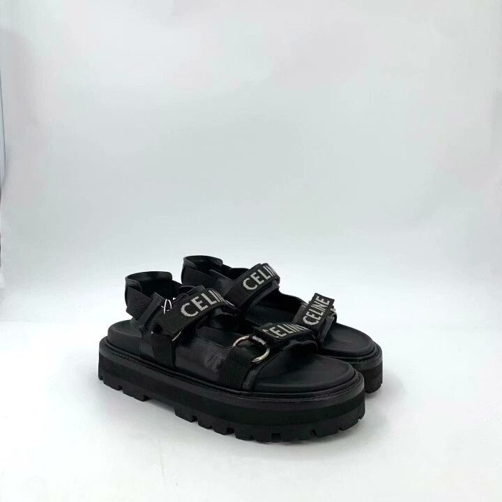 Celine Celine Black Round Toe Velcro Casual Sandals Size US 8 / EU 41 - 2 Thumbnail