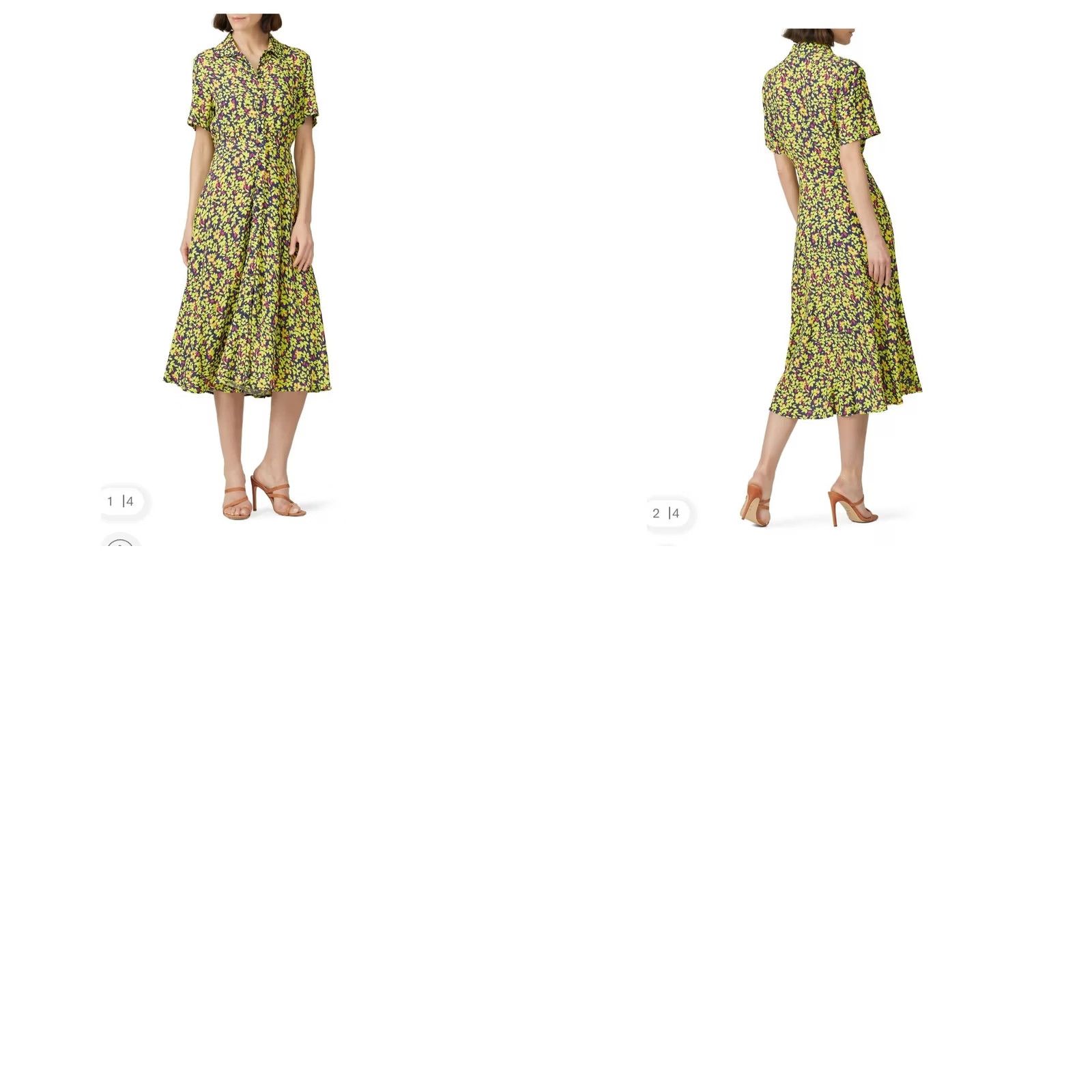 Nicole Miller Nicole Miller Women's Button Up Short Sleeve Painted Primrose Dress Size M Color Multicolor Size 32" / US 10 / IT 46 - 9 Thumbnail