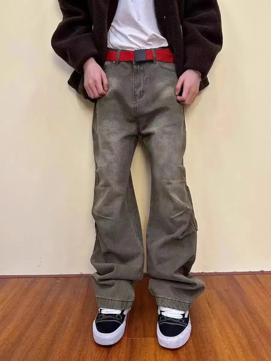 Japanese Brand Washed and distressed Maillard pleated baggy jeans Size US 32 / EU 48 - 1 Thumbnail