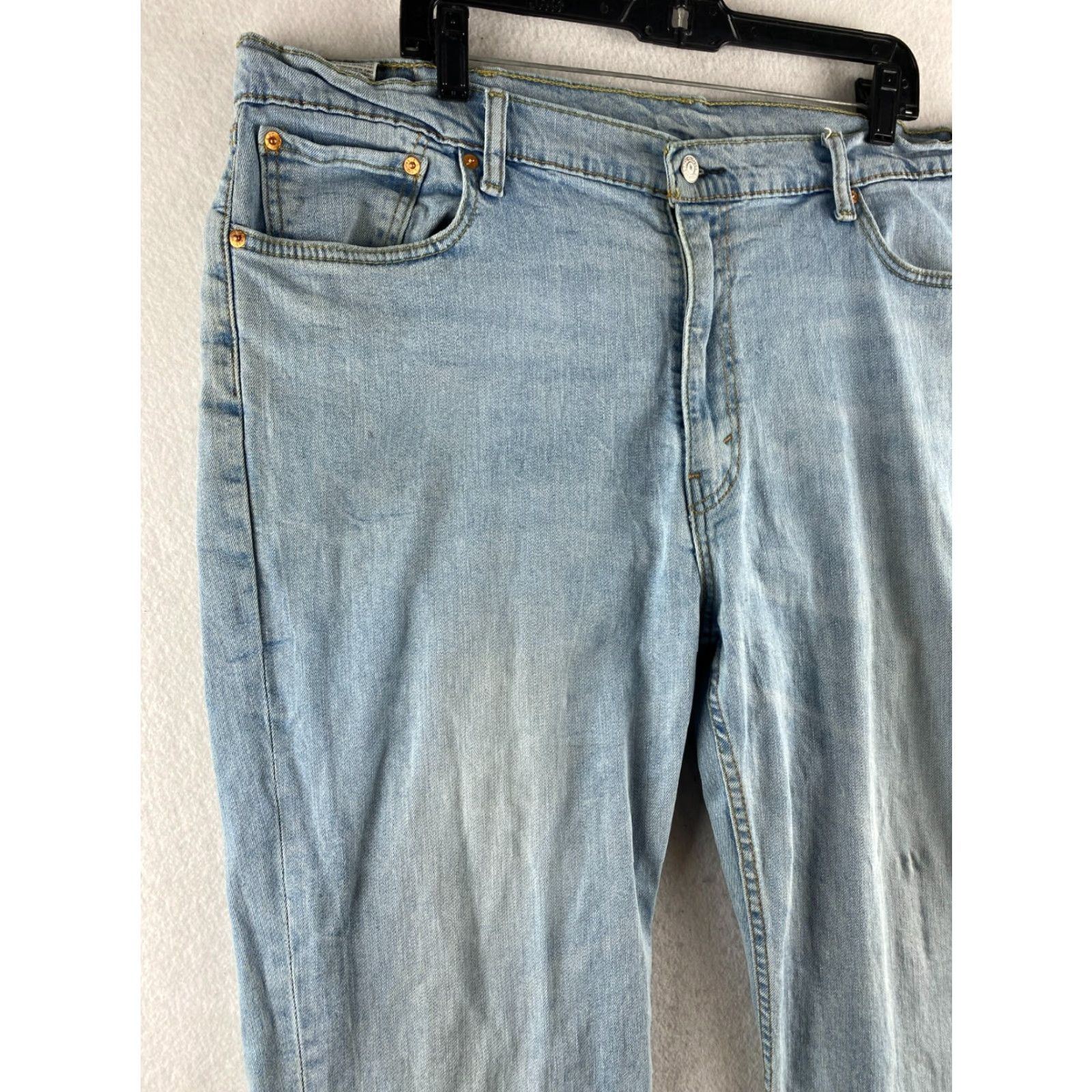 Levi's Levi's Jeans Mens 42 X 30 Blue Light Wash Stretch Distressed Denim Pants 514 Size US 42 / EU 58 - 3 Thumbnail