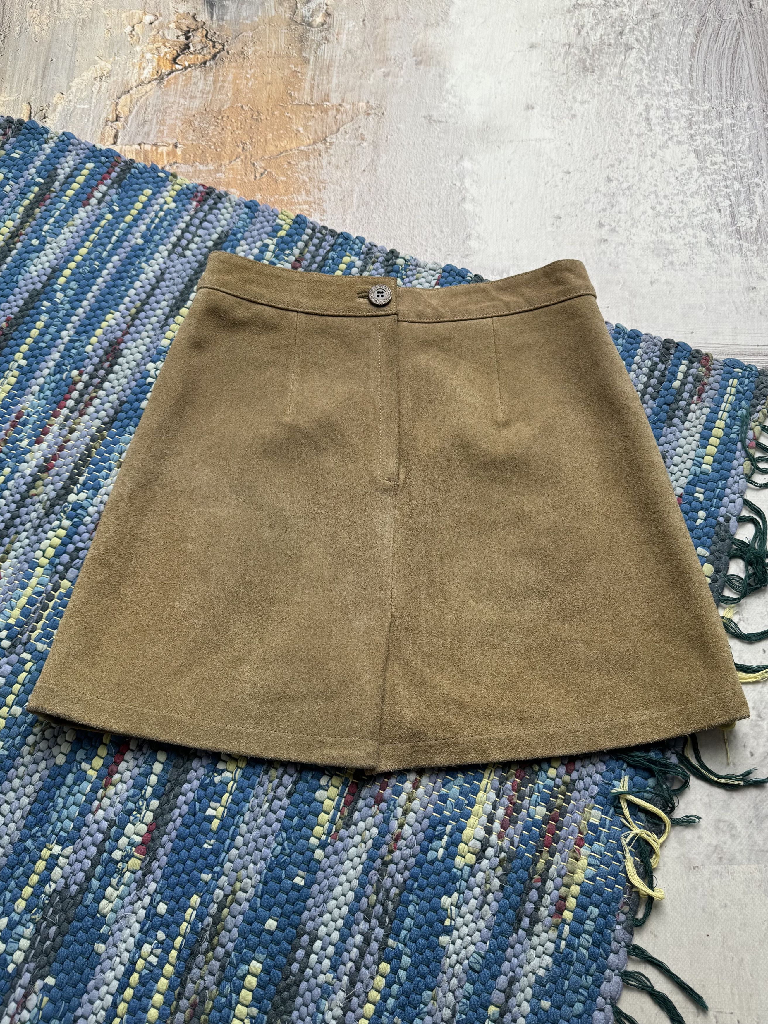 Vintage Vintage Leather Mini Skirt A8(V1)D15 Size 25" / US 0 / IT 36 - 8 Thumbnail