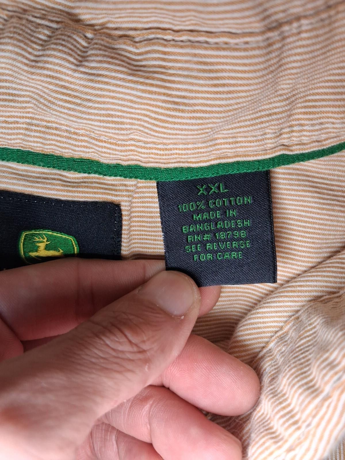 John Deere John Deere Pearl Snap Shirt Mens XXL Orange Striped Cotton Size US XXL / EU 58 / 5 - 3 Thumbnail