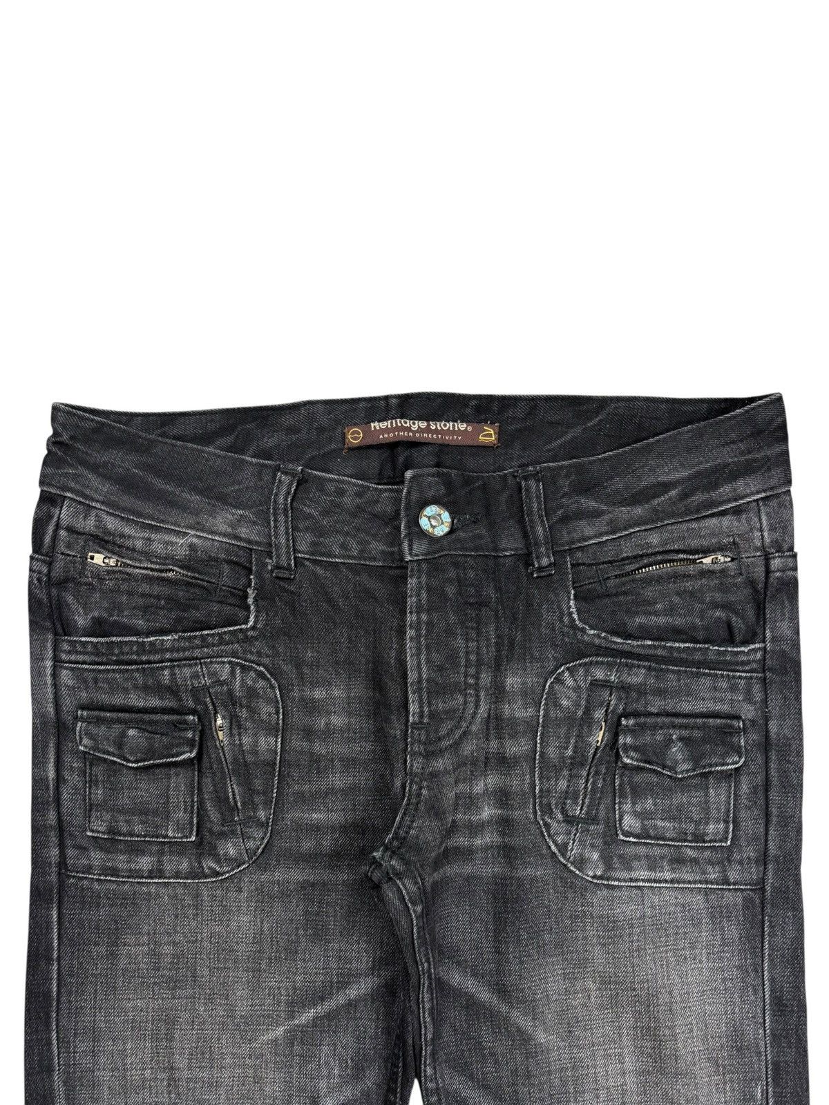 Isamu Katayama Backlash 2000s Heritage Stone - Paneled Zips Biker Denim Pants Size US 29 - 4 Thumbnail