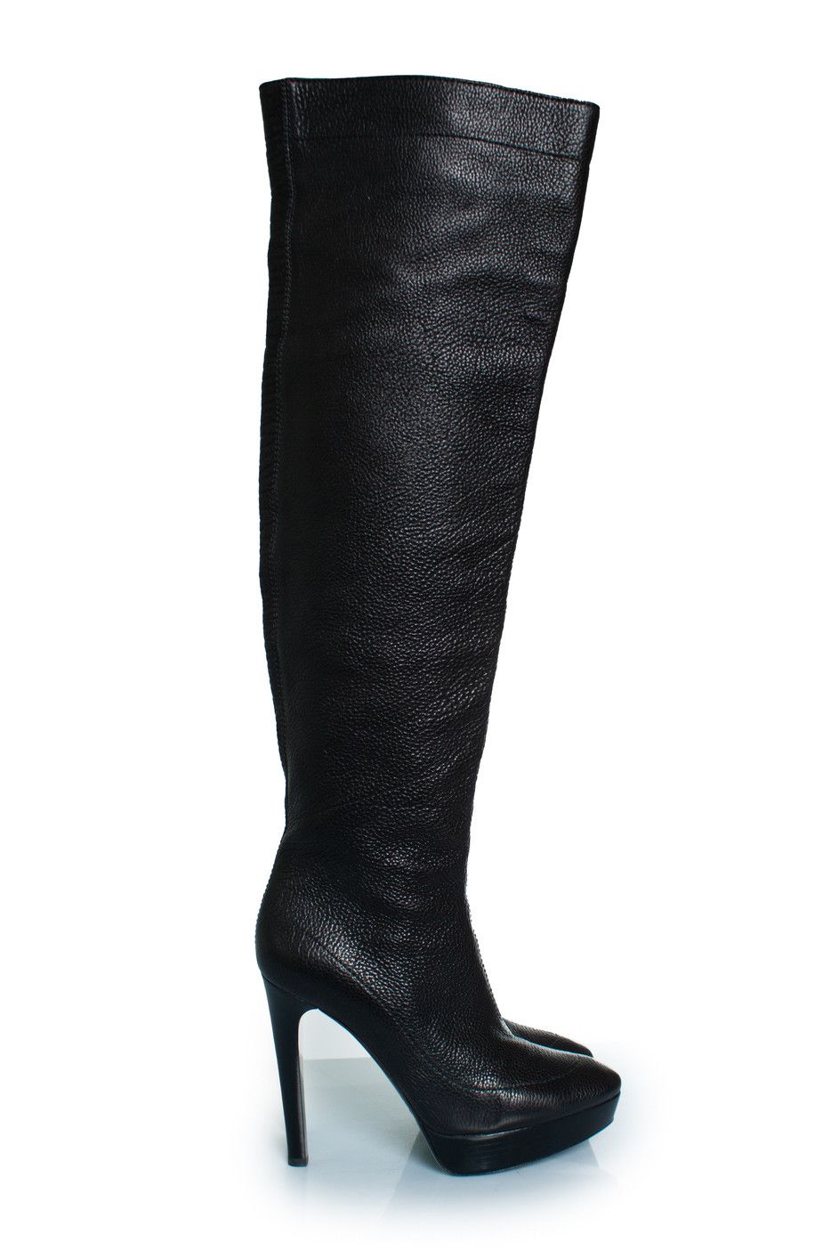 Burberry Burberry, black leather over knee platform boots Size US 9.5 / IT 39.5 - 4 Thumbnail