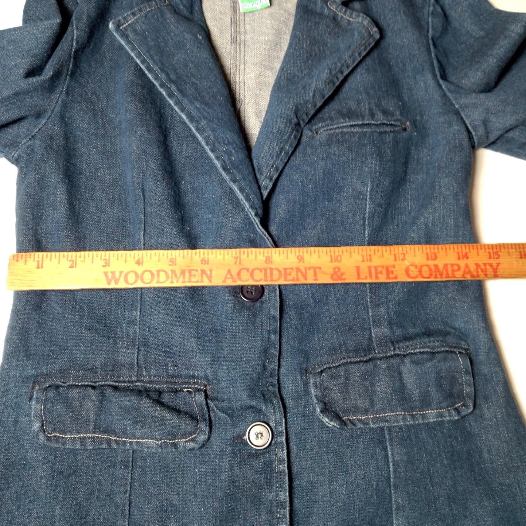 Wrangler VINTAGE Wrangler Blazer Denim Jacket Women Short 7 Blue Indigo Western Office Wear Jean Blazer Fall/Winter Women Size 28" / US 6 / IT 42 - 5 Thumbnail