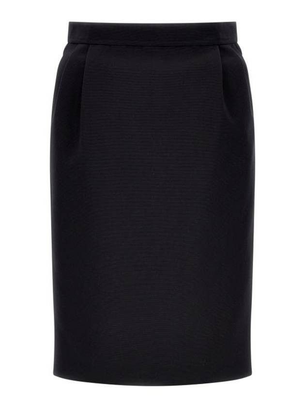 Saint Laurent Paris o1s1wg110924 Jupe Ottoman De Laine Skirt in Black Size 26" / US 2 / IT 38 - 2 Thumbnail