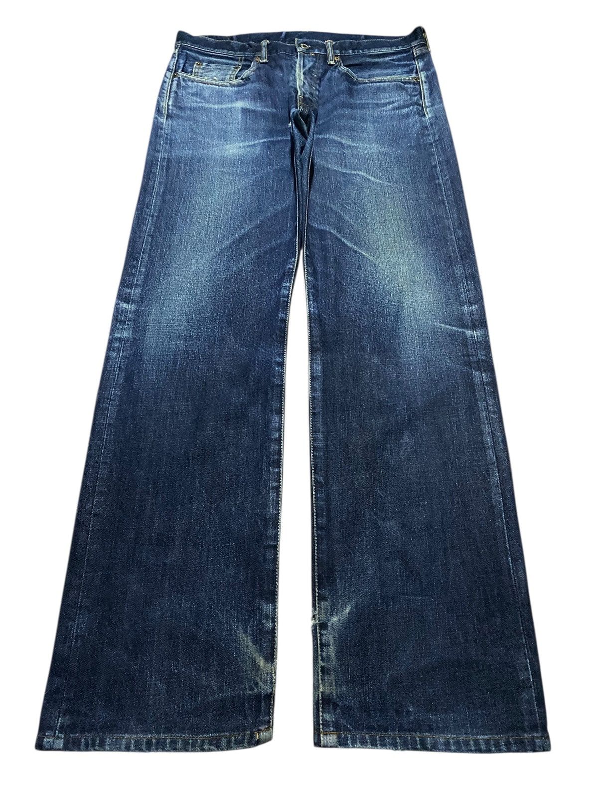 Japanese Brand Vintage Japan Brand Green Label Button Donut Button Fly Jean Size US 34 / EU 50 - 1 Thumbnail
