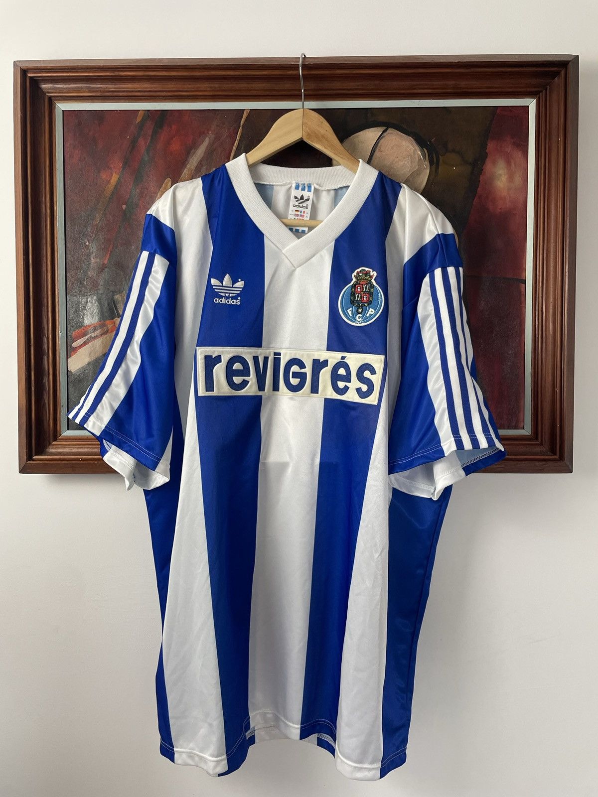 image of Vintage 90's Adidas Fc Porto Soccerl Football Jersey OG in White/Blue, Men's (Size XL)