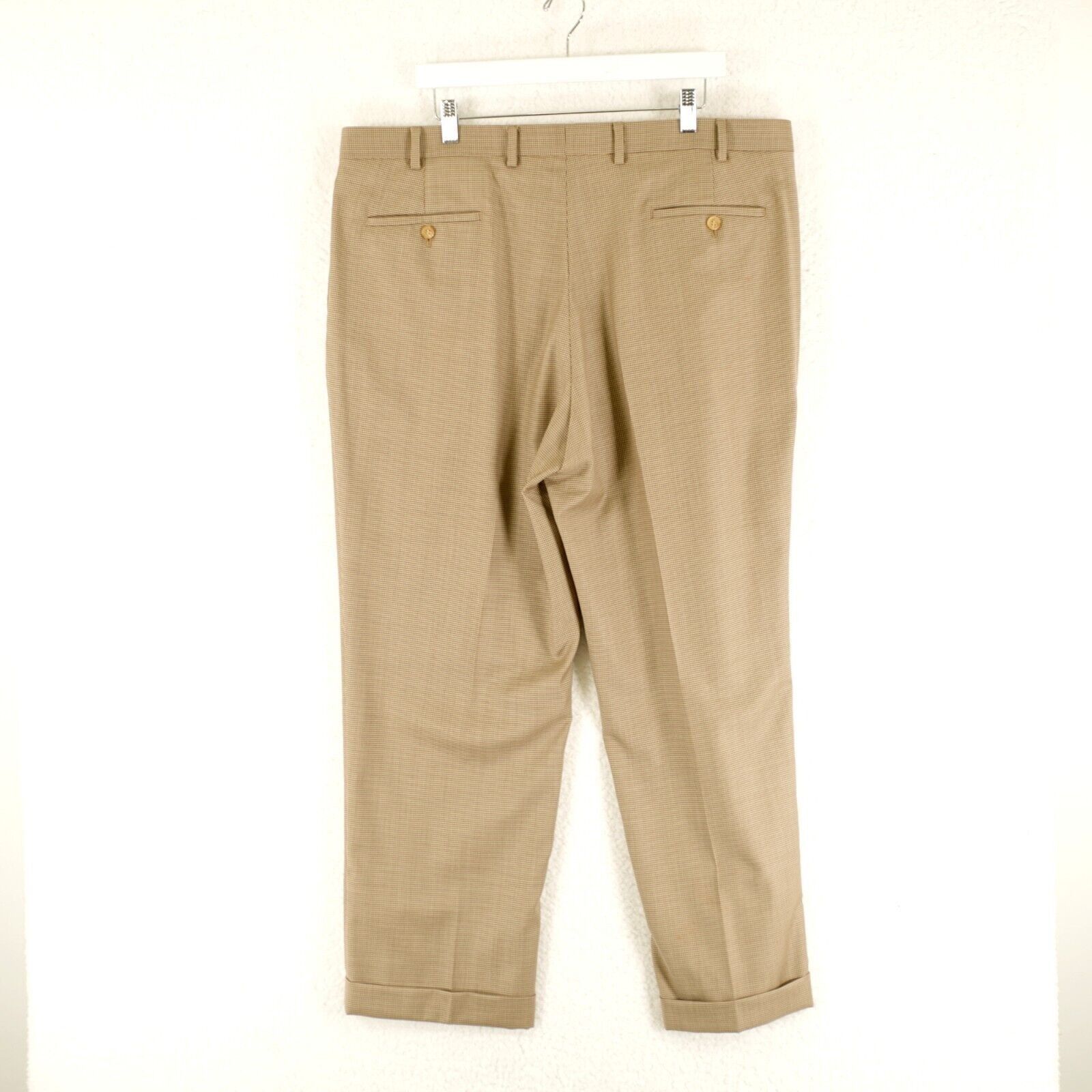 Lauren Ralph Lauren Lauren Ralph Lauren Wool Tan Cream Houndstooth Pleated High Size 40R - 5 Thumbnail