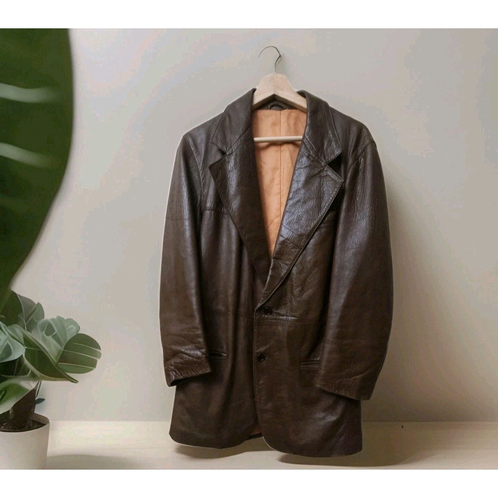 Other Siegfried Barcelona Spain VTG Leather Plazer Coffee 42 Size US XS / EU 42 / 0 - 1 Thumbnail