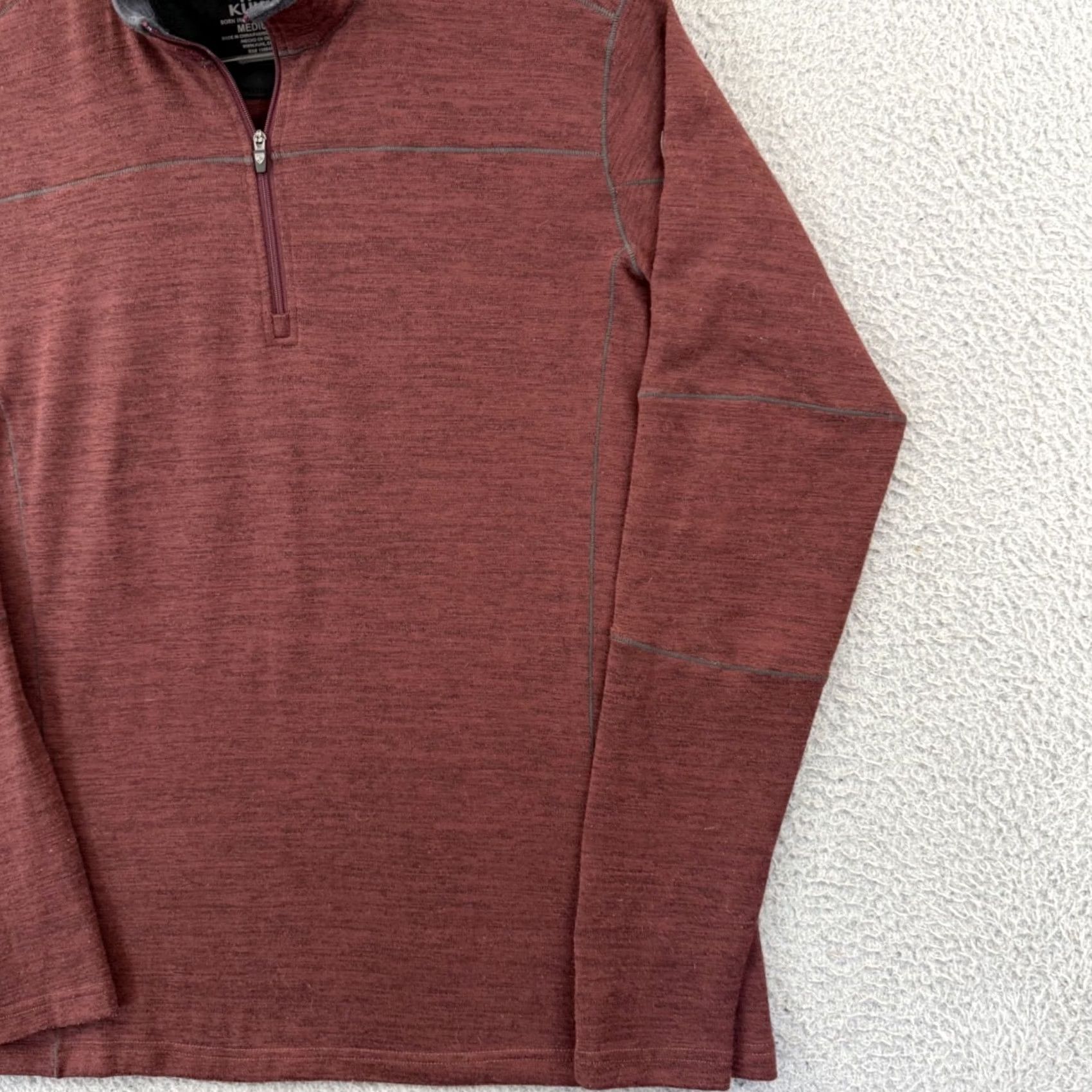 Vintage Kuhl Mens Medium Red Quarter Zip Pullover Wool Polyester Fleece Knit Outdoor Hiking Sweater Long Sleeve Mock Neck Casual Winter Spring Regular Size US M / EU 48-50 / 2 - 5 Thumbnail