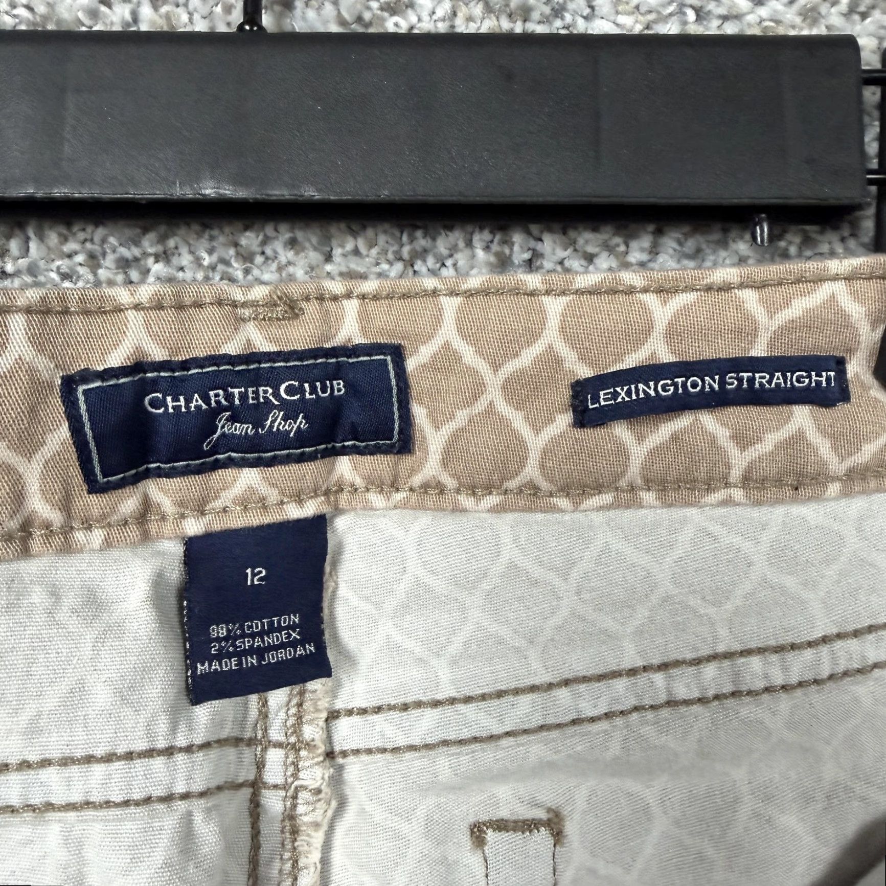 Charter Club Charter Club Lexington Straight Jeans Women 12 Tan Geometric Trellis Mod Coastal Size 34" / US 12 / IT 48 - 7 Thumbnail