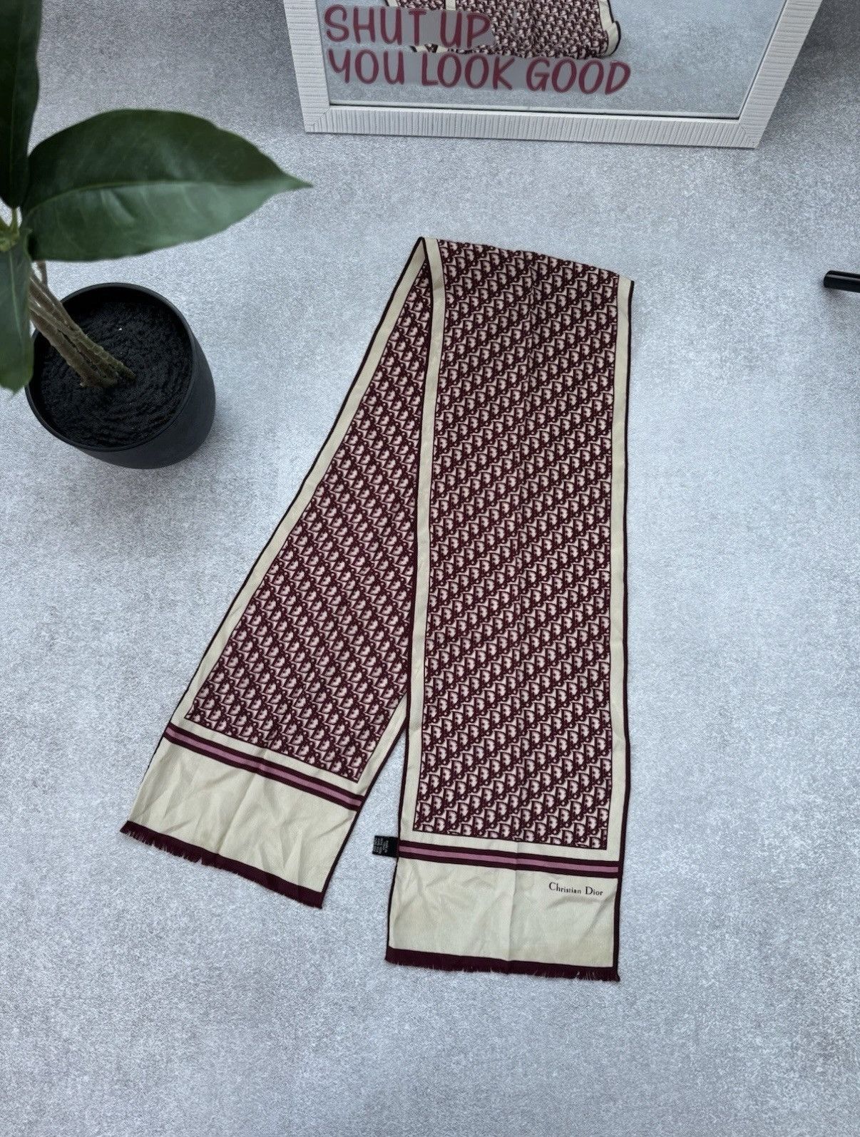 Dior Vintage Christian Dior Silk 100% Monogram Scarf Wmns Luxury Size ONE SIZE - 2 Thumbnail